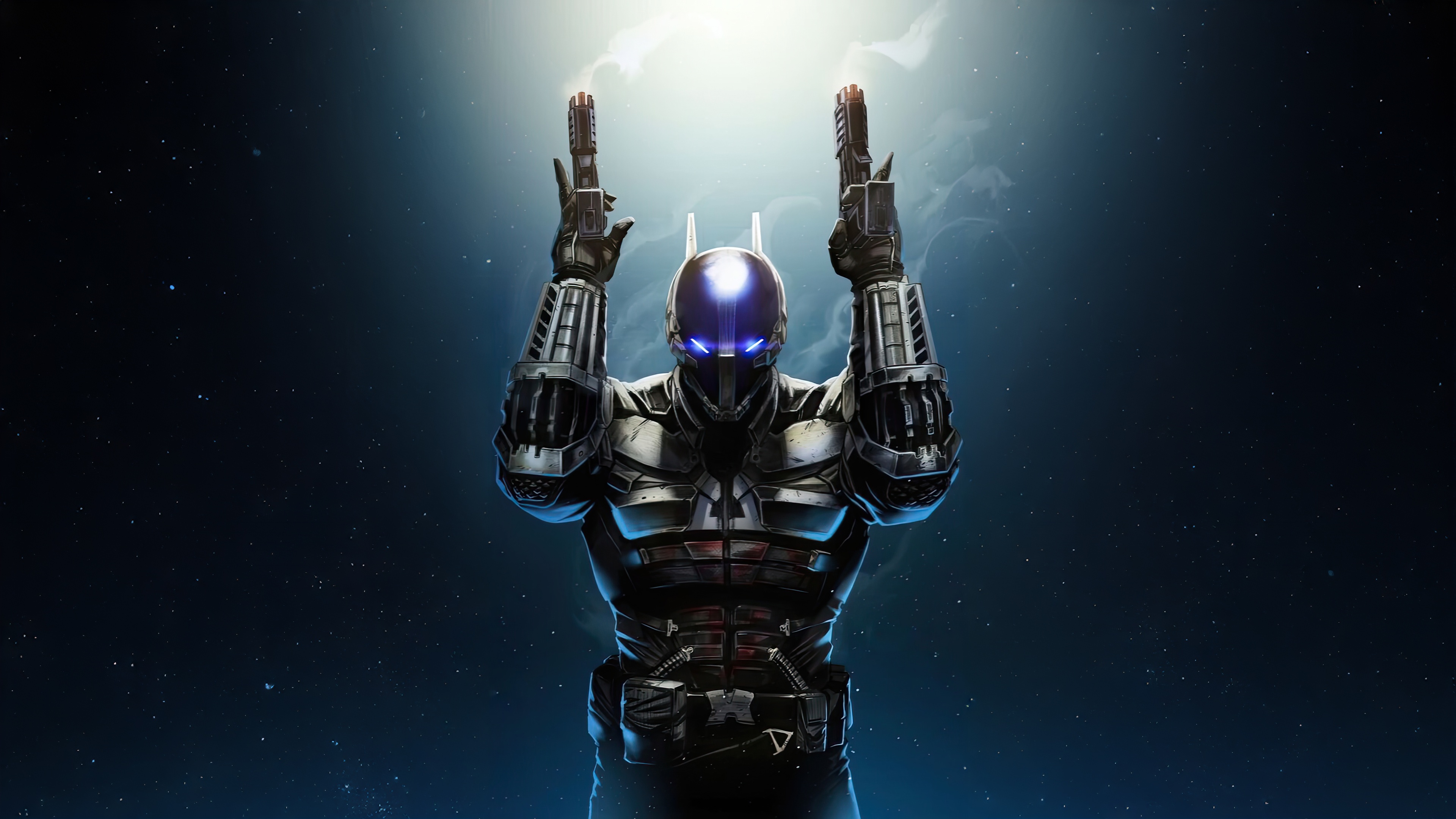 Batman with guns in space HD Wallpaper
