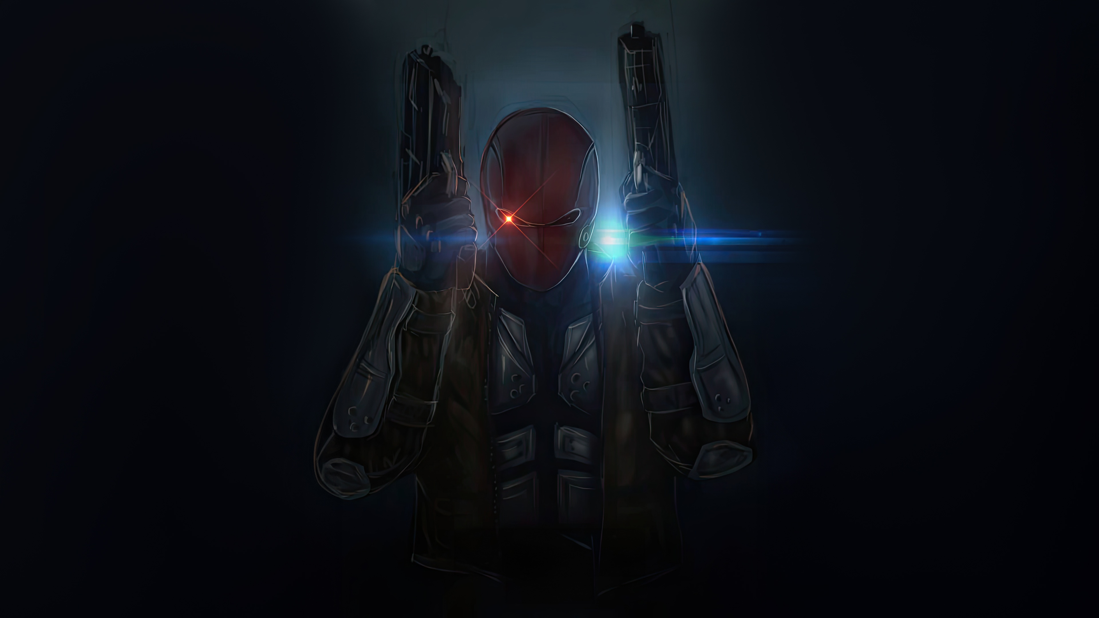 Red Hood holding two guns HD Wallpaper