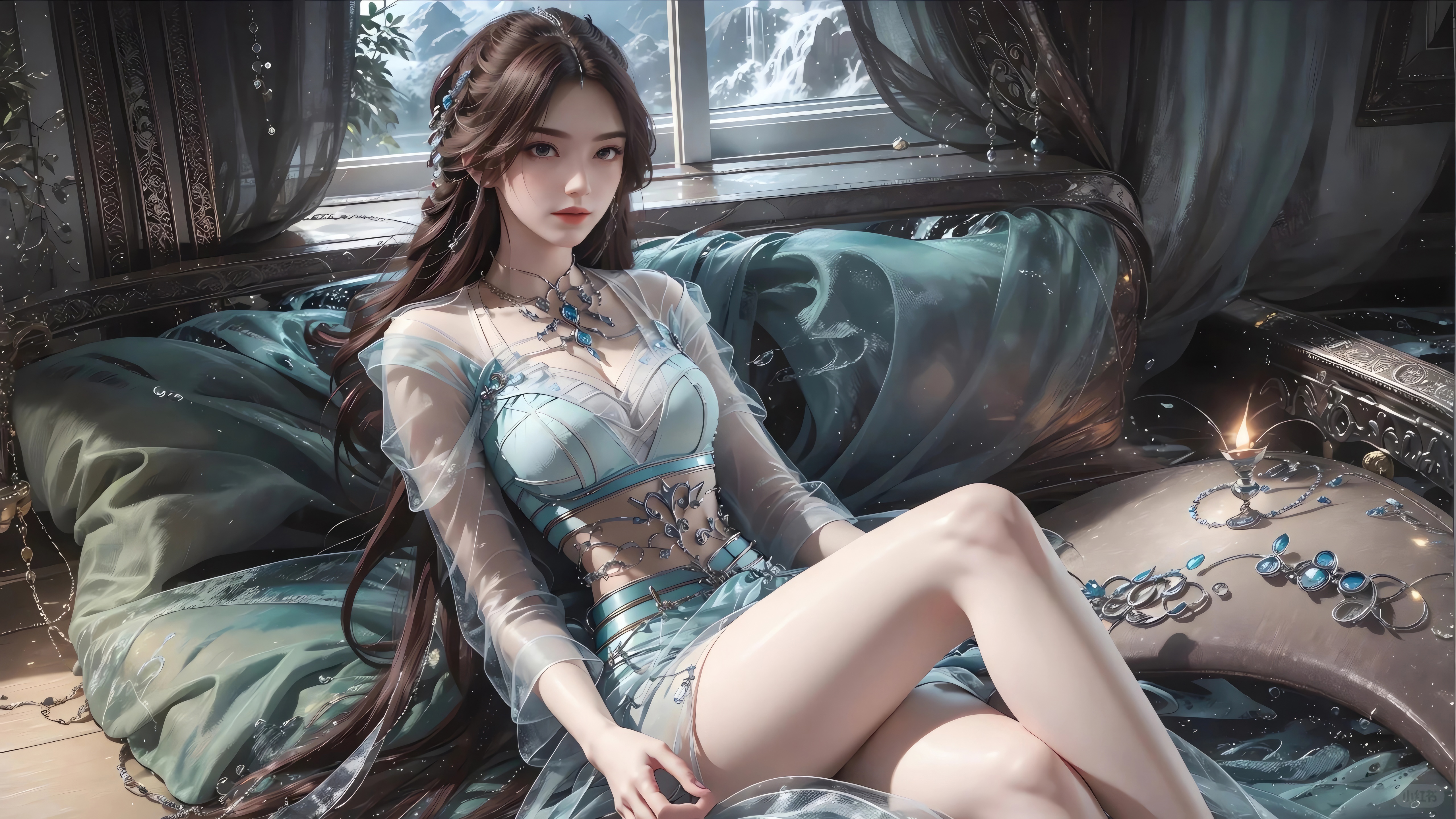 Fantasy Girl with Mesmerizing Stare HD Wallpaper