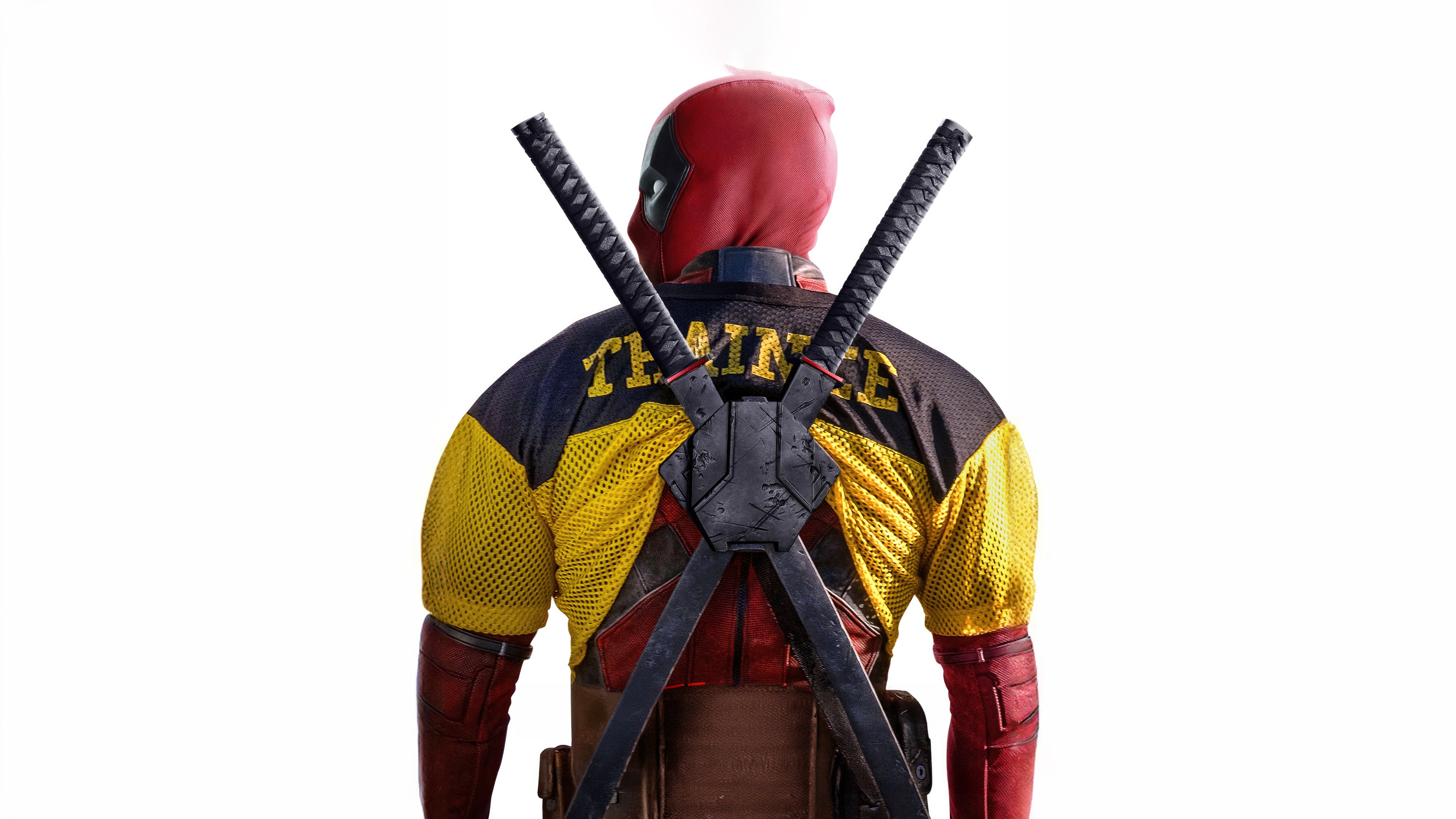 Deadpool with swords on his back HD Wallpaper