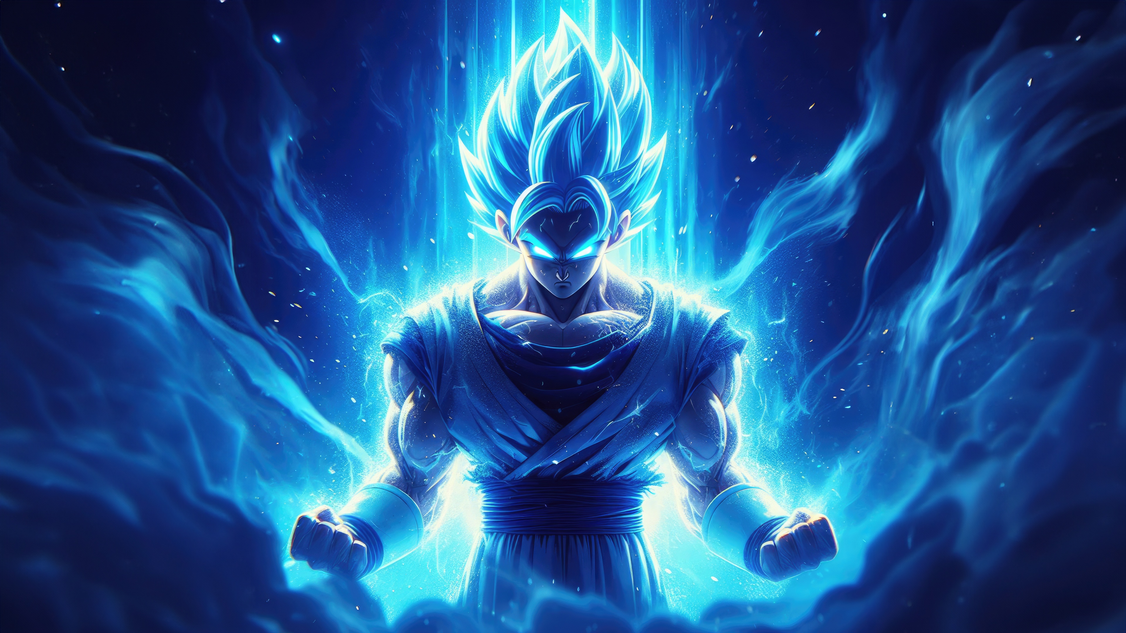 Goku Super Saiyan Blue Powering Up HD Wallpaper