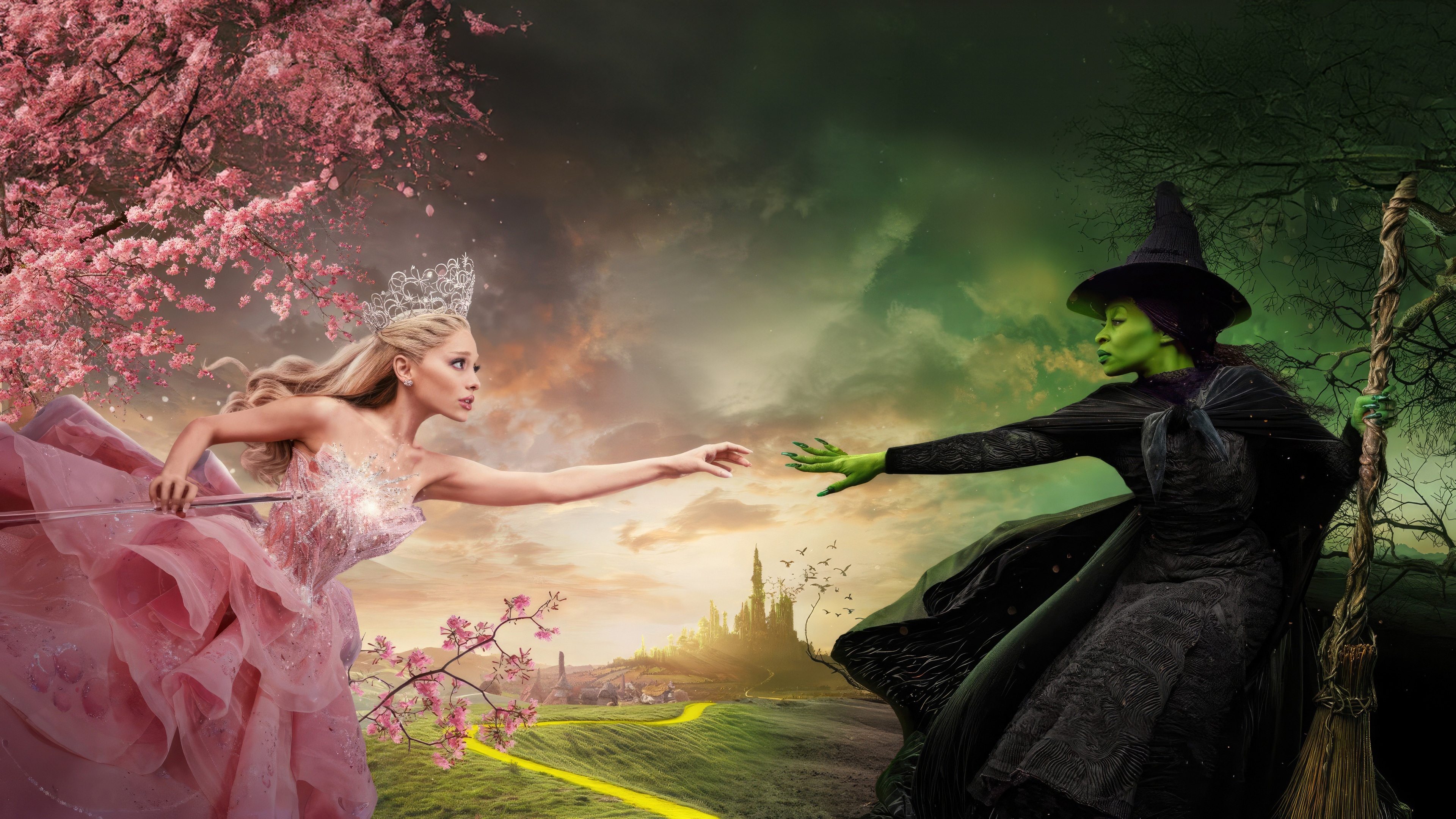 Elphaba and Glinda from Wicked HD Wallpaper