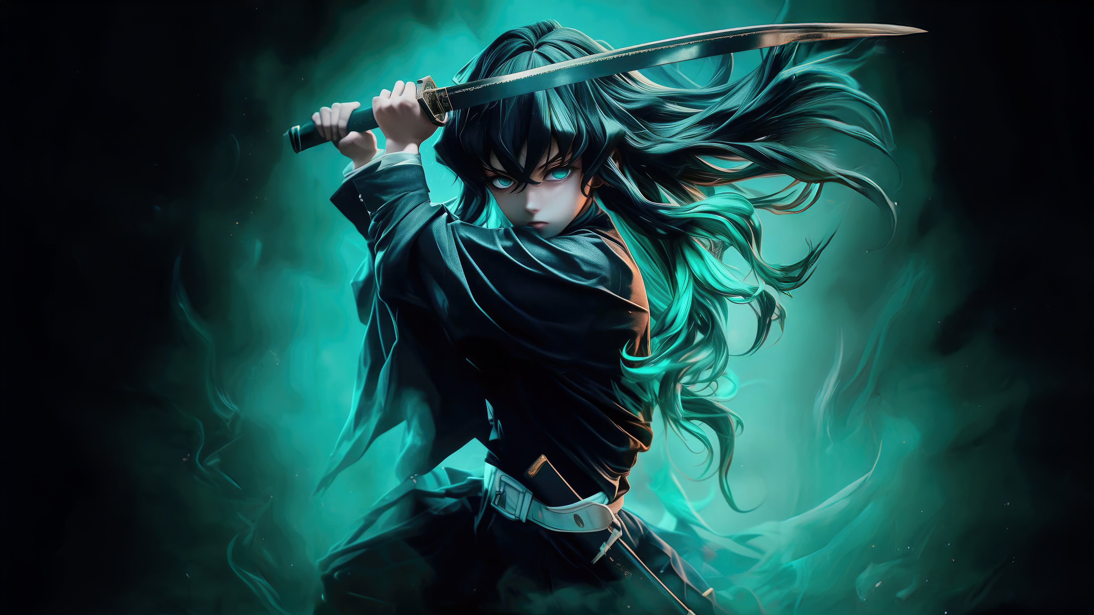 Muichiro Tokito from Demon Slayer with Sword HD Wallpaper