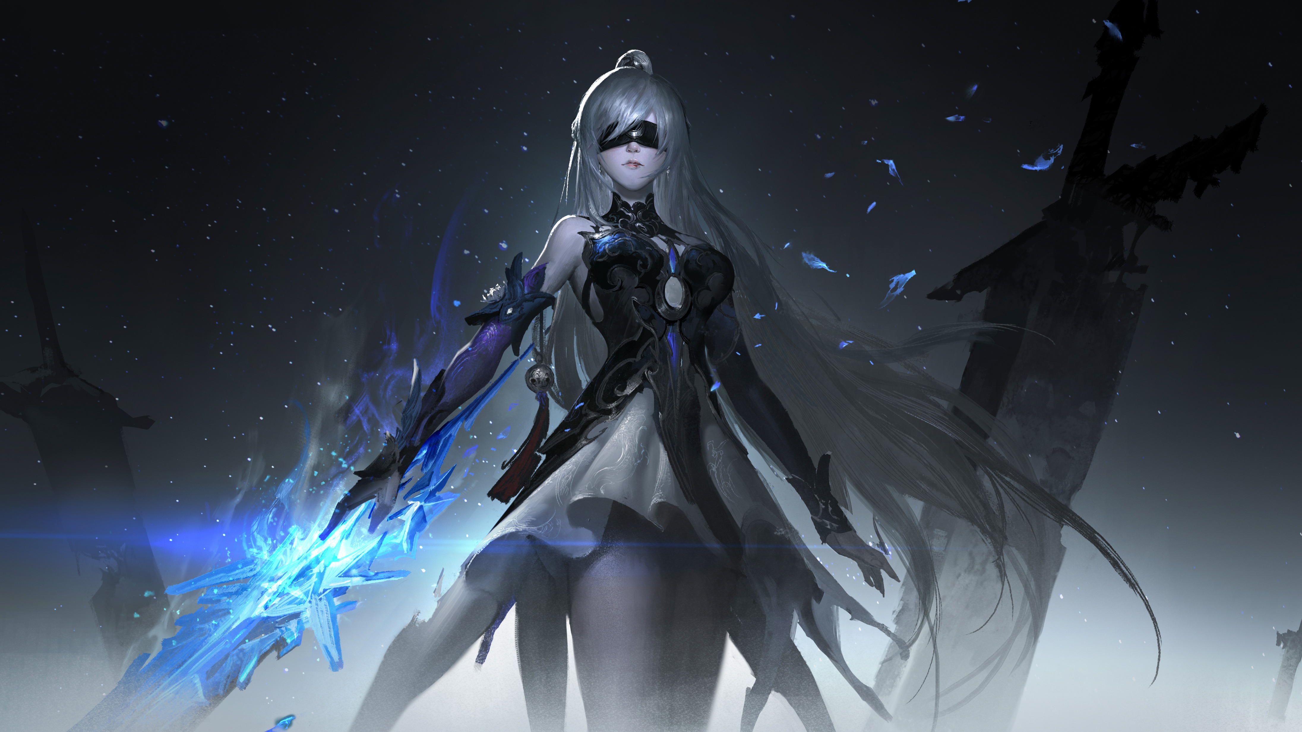 Mirror Flow 2b with glowing sword HD Wallpaper