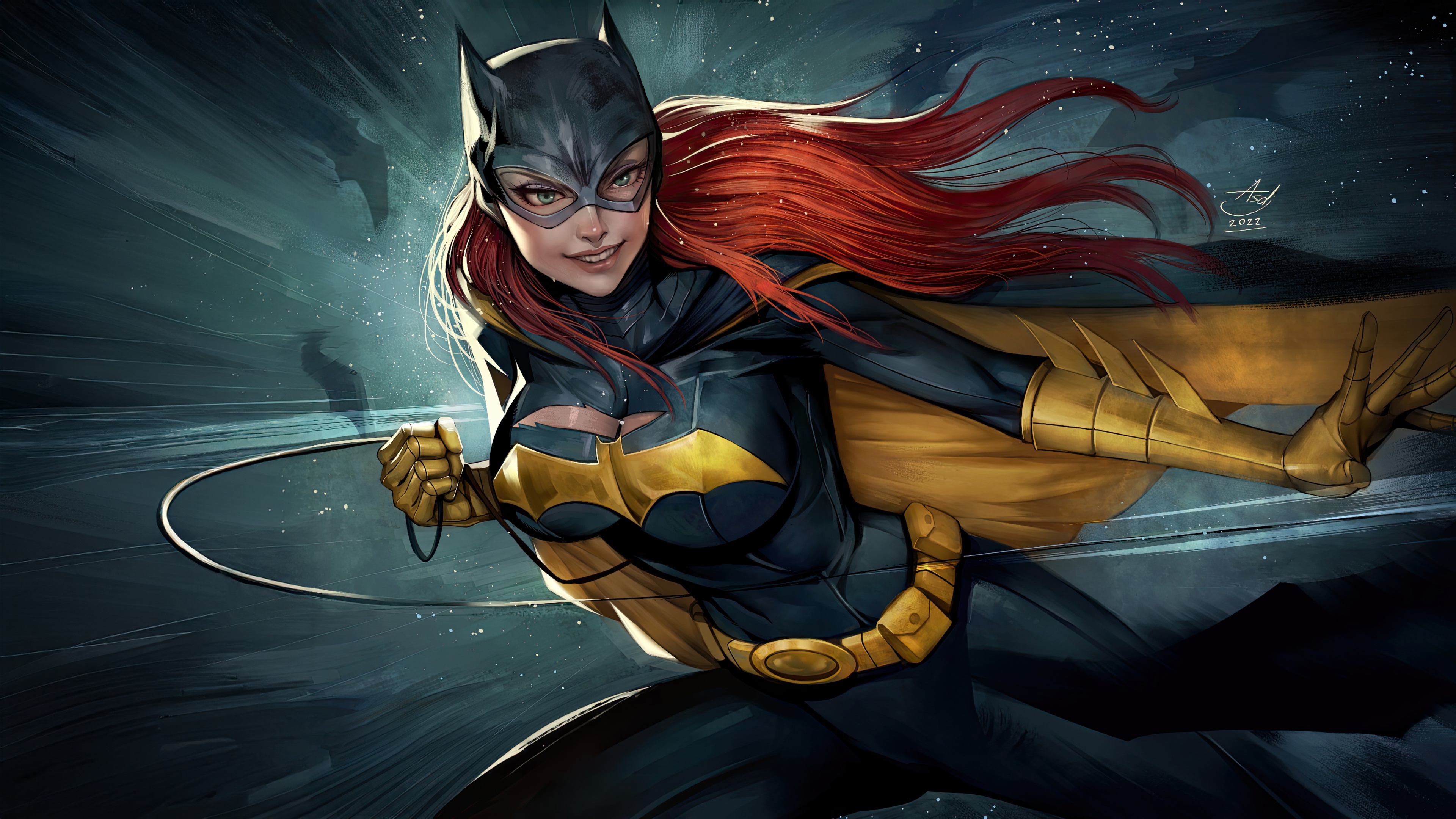 Batgirl holding a grappling hook HD Wallpaper
