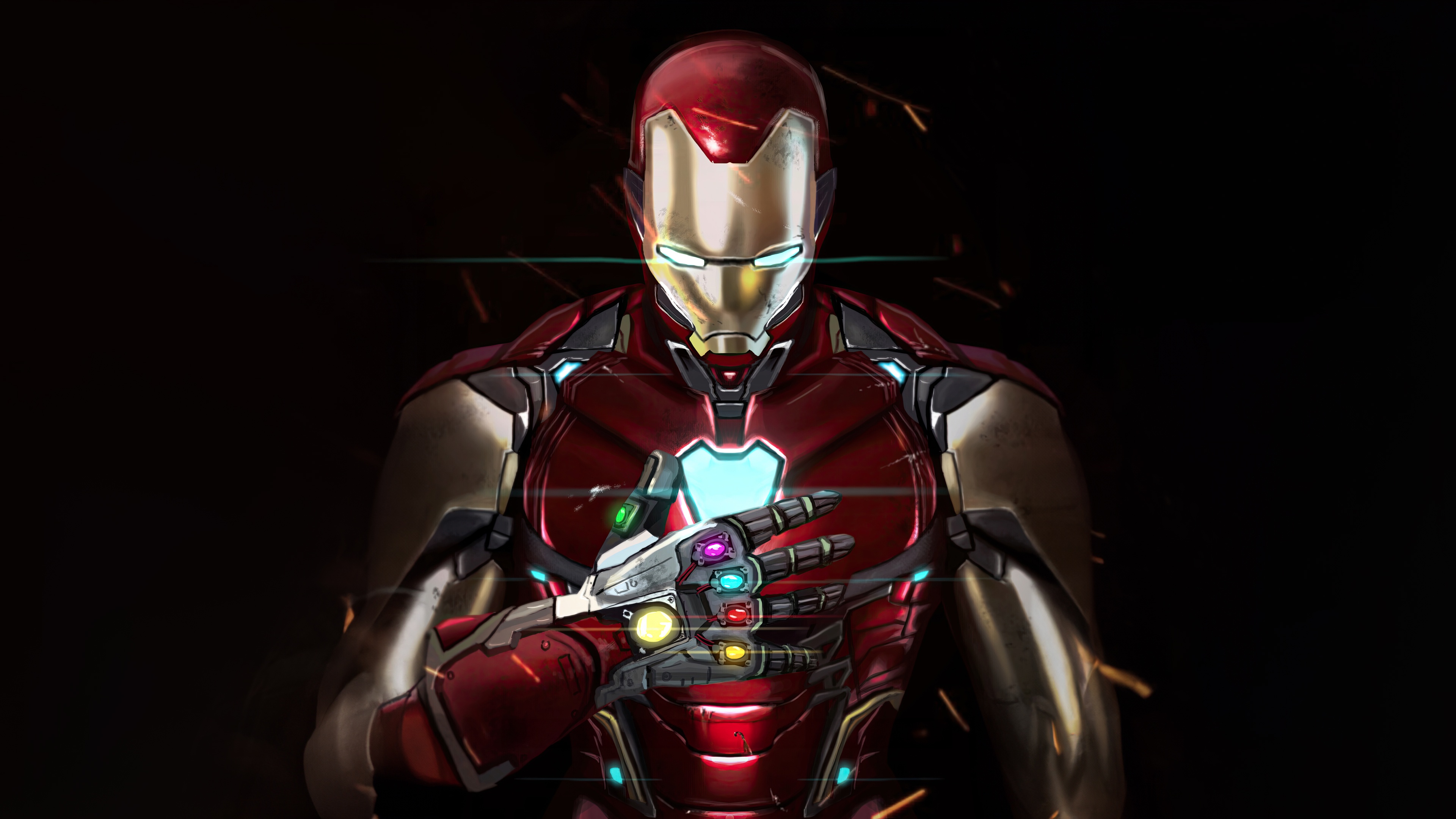 Iron Man with Infinity Gauntlet HD Wallpaper