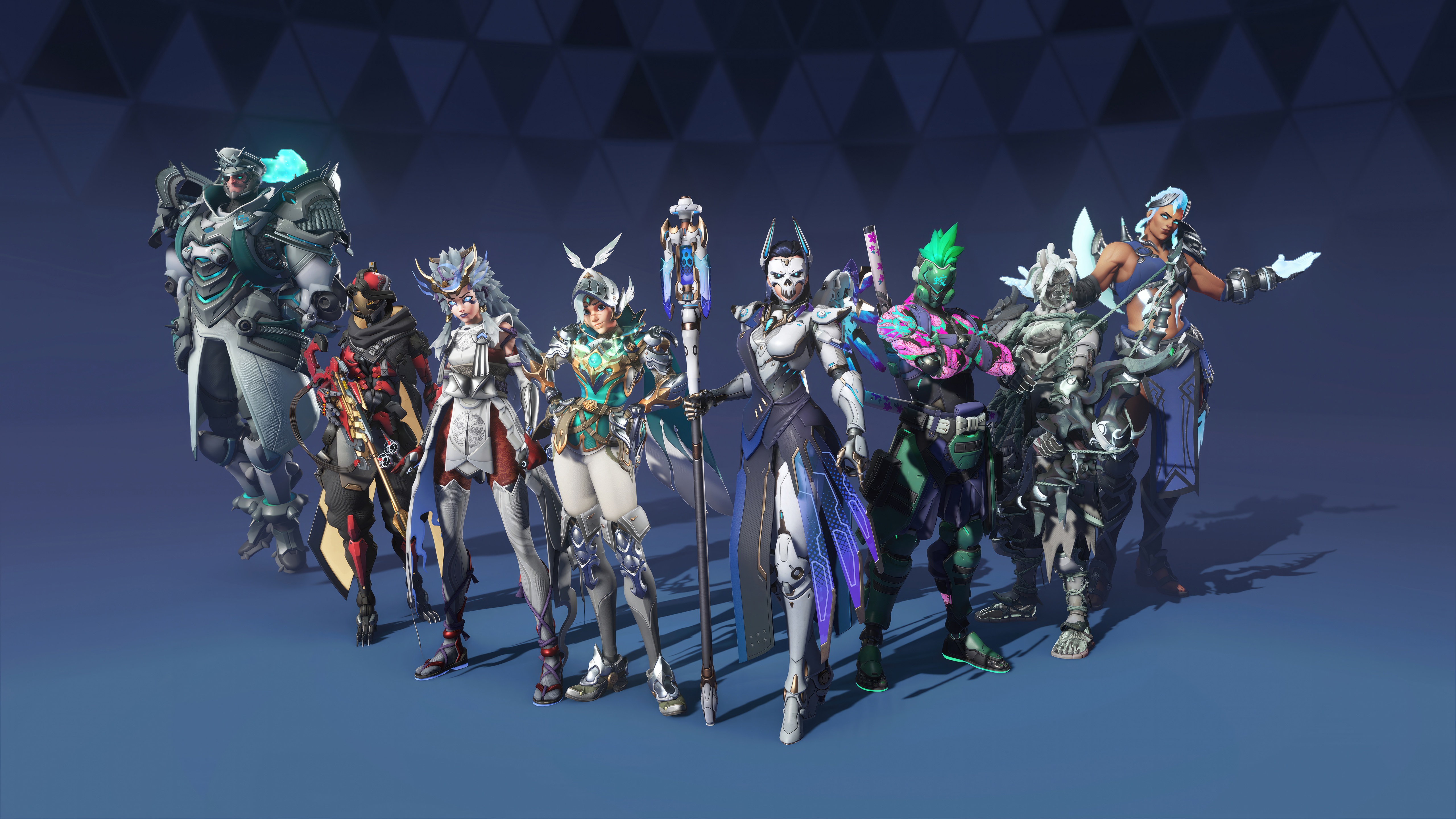 Overwatch 2 characters in various armor sets HD Wallpaper