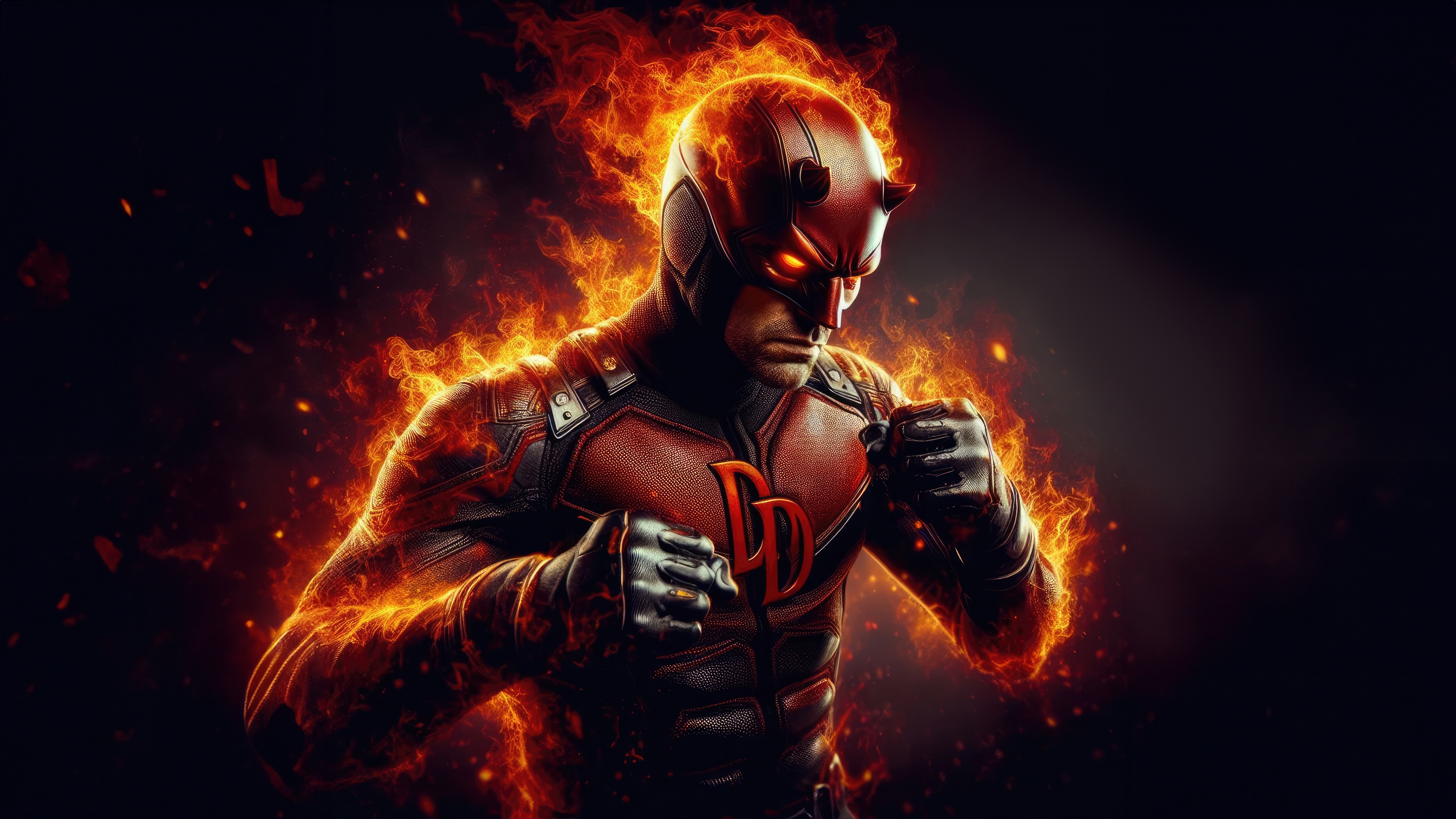Daredevil engulfed in flames HD Wallpaper