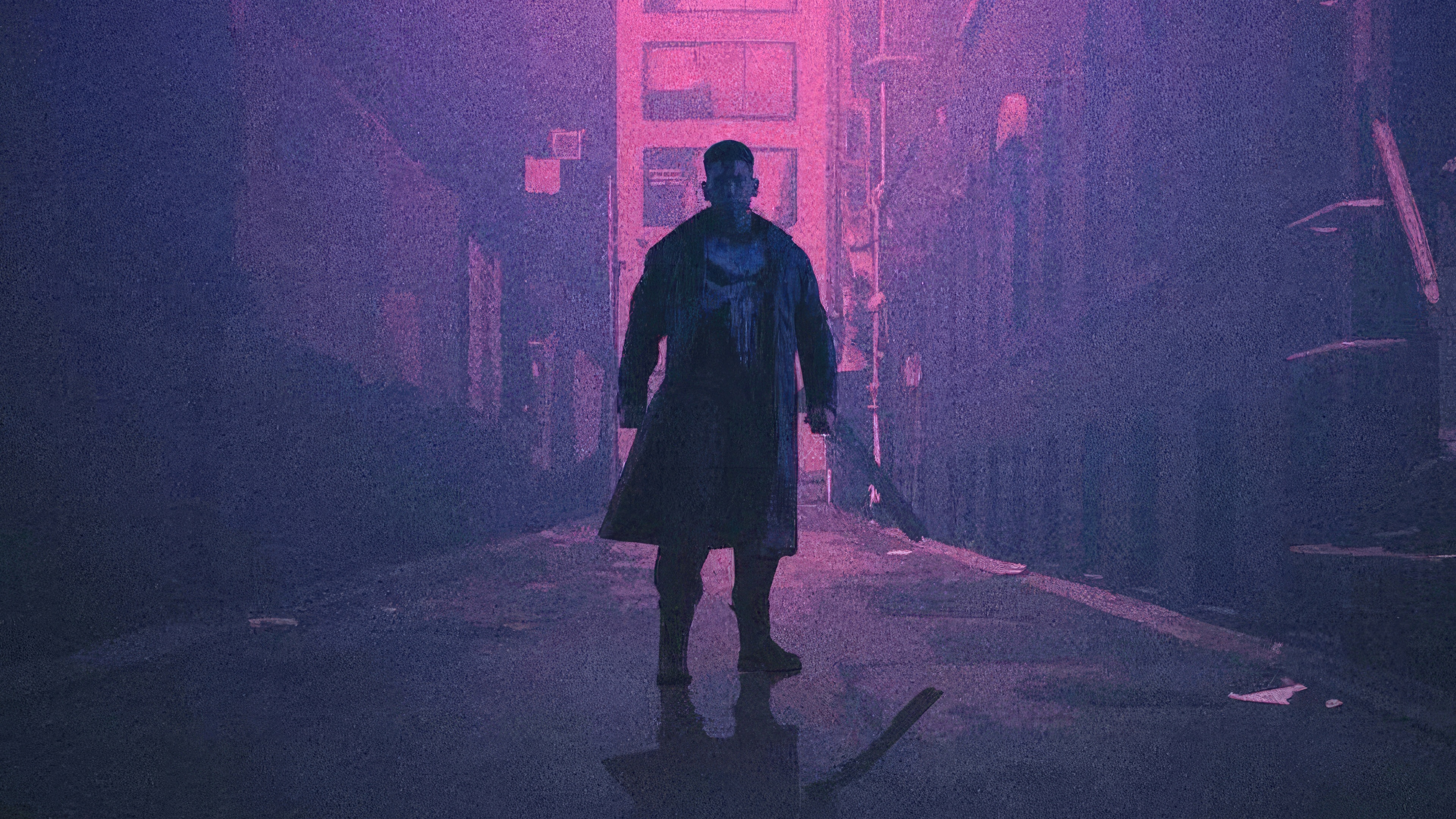 The Punisher Standing in a Dark Alley HD Wallpaper