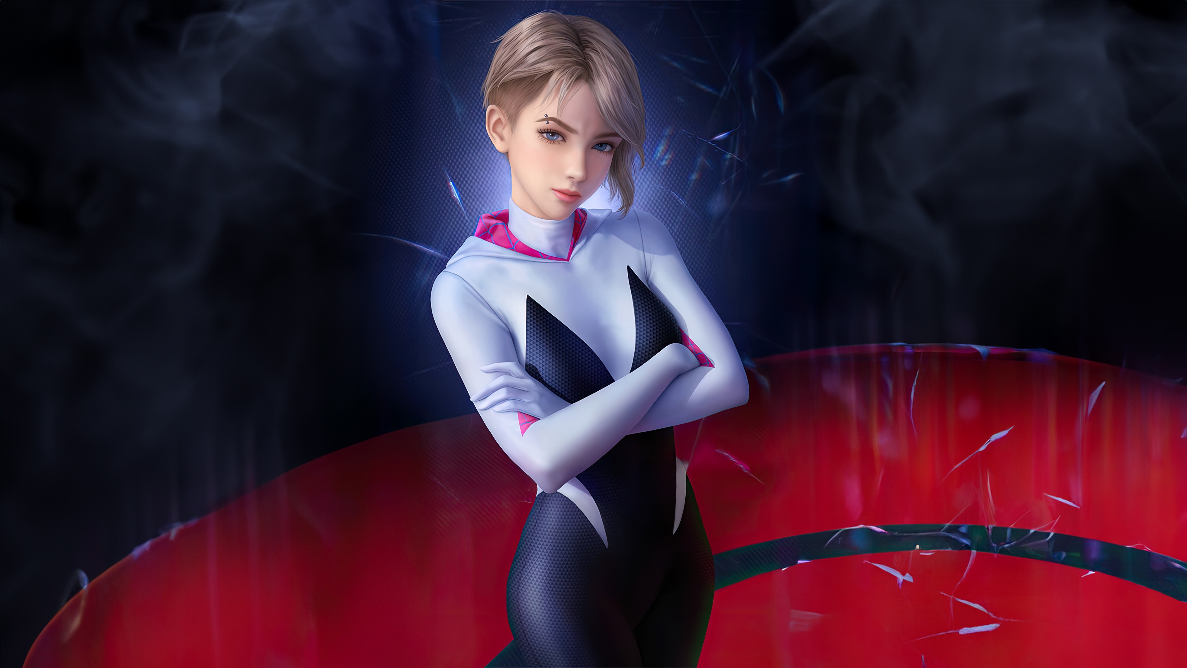 Gwen Stacy in Spider-Gwen costume HD Wallpaper