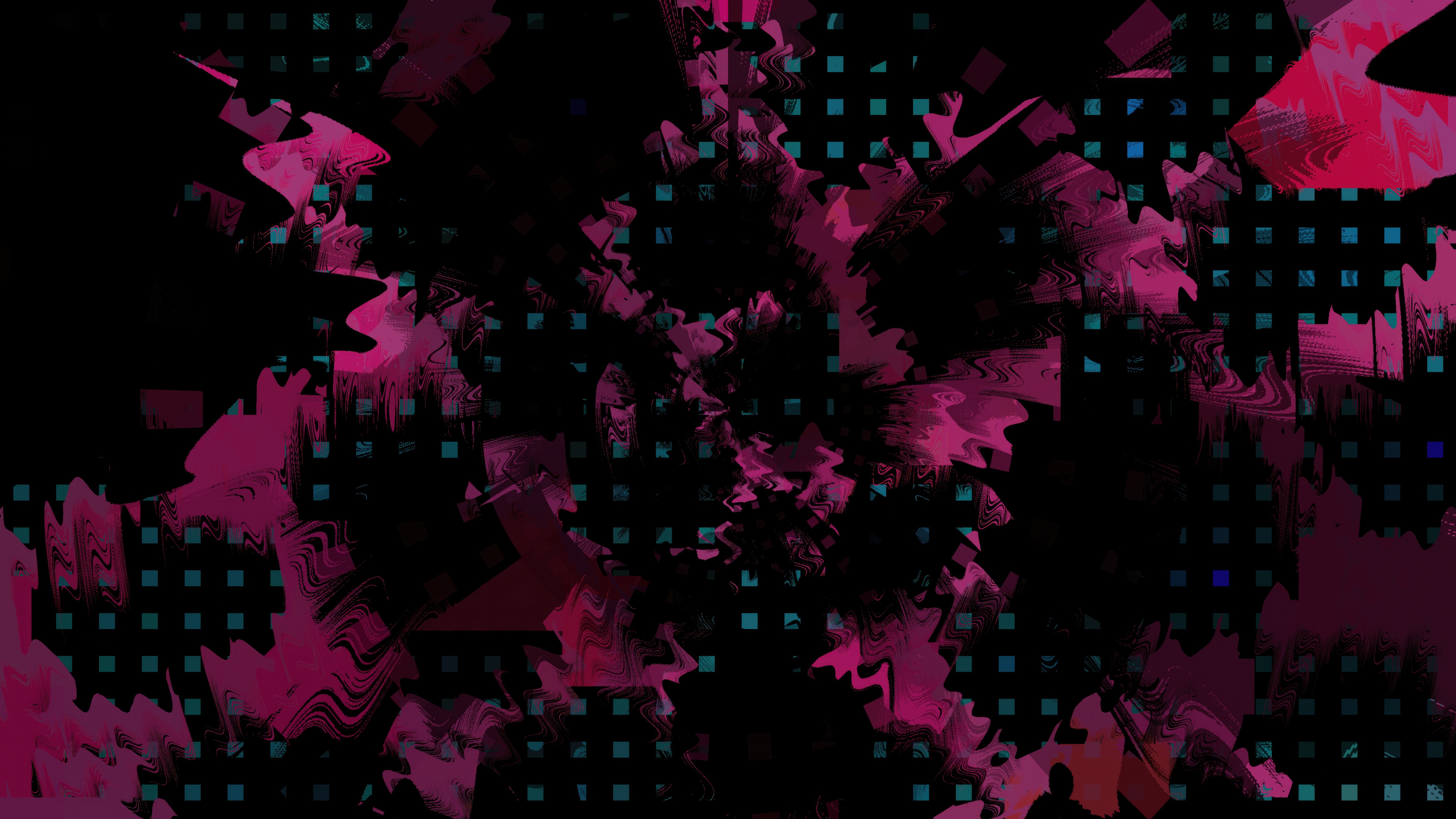 Purple Digital Abstract Art with Geometric Patterns HD Wallpaper