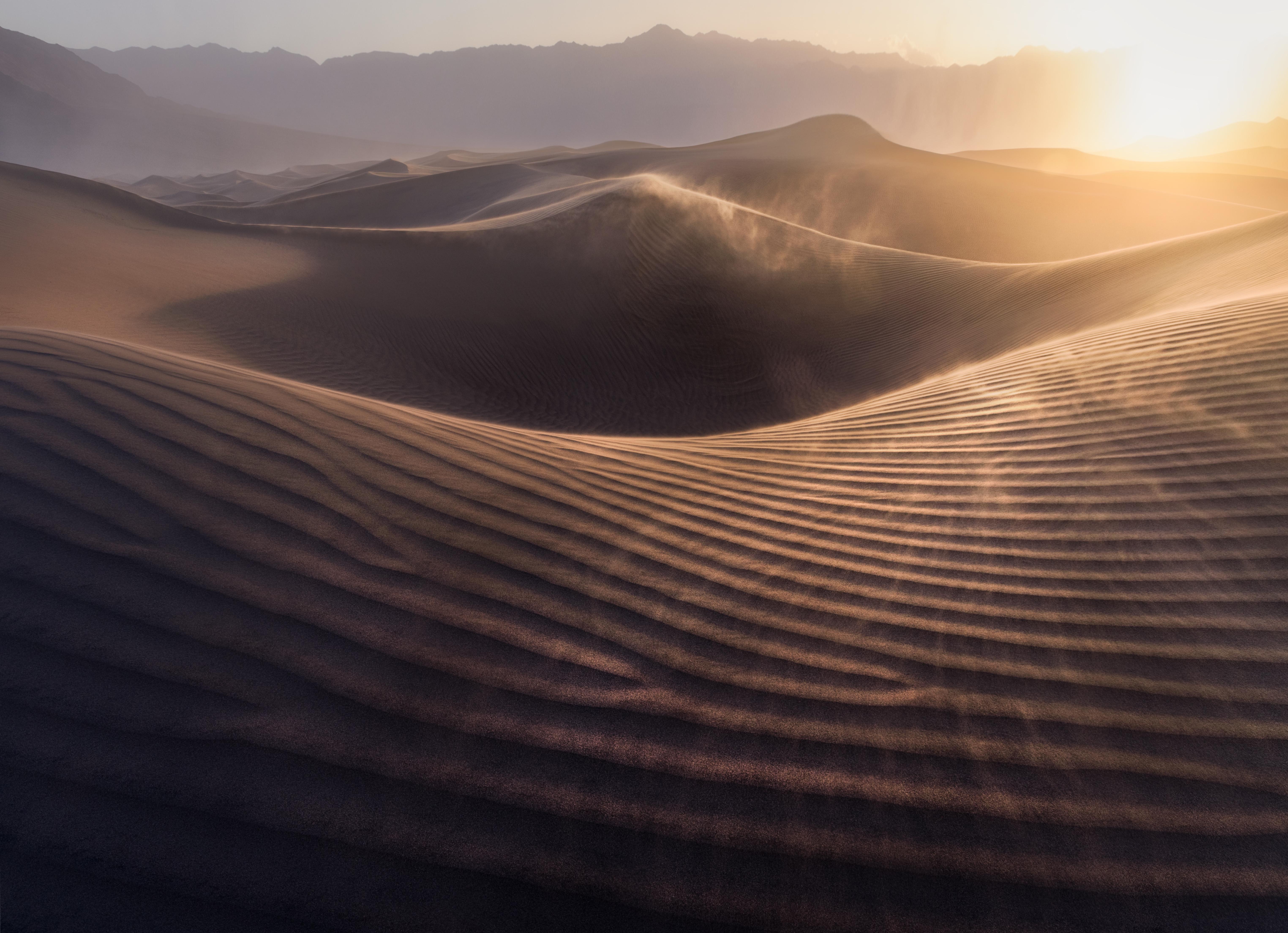 Sand Dunes in Death Valley at Sunset HD Wallpaper