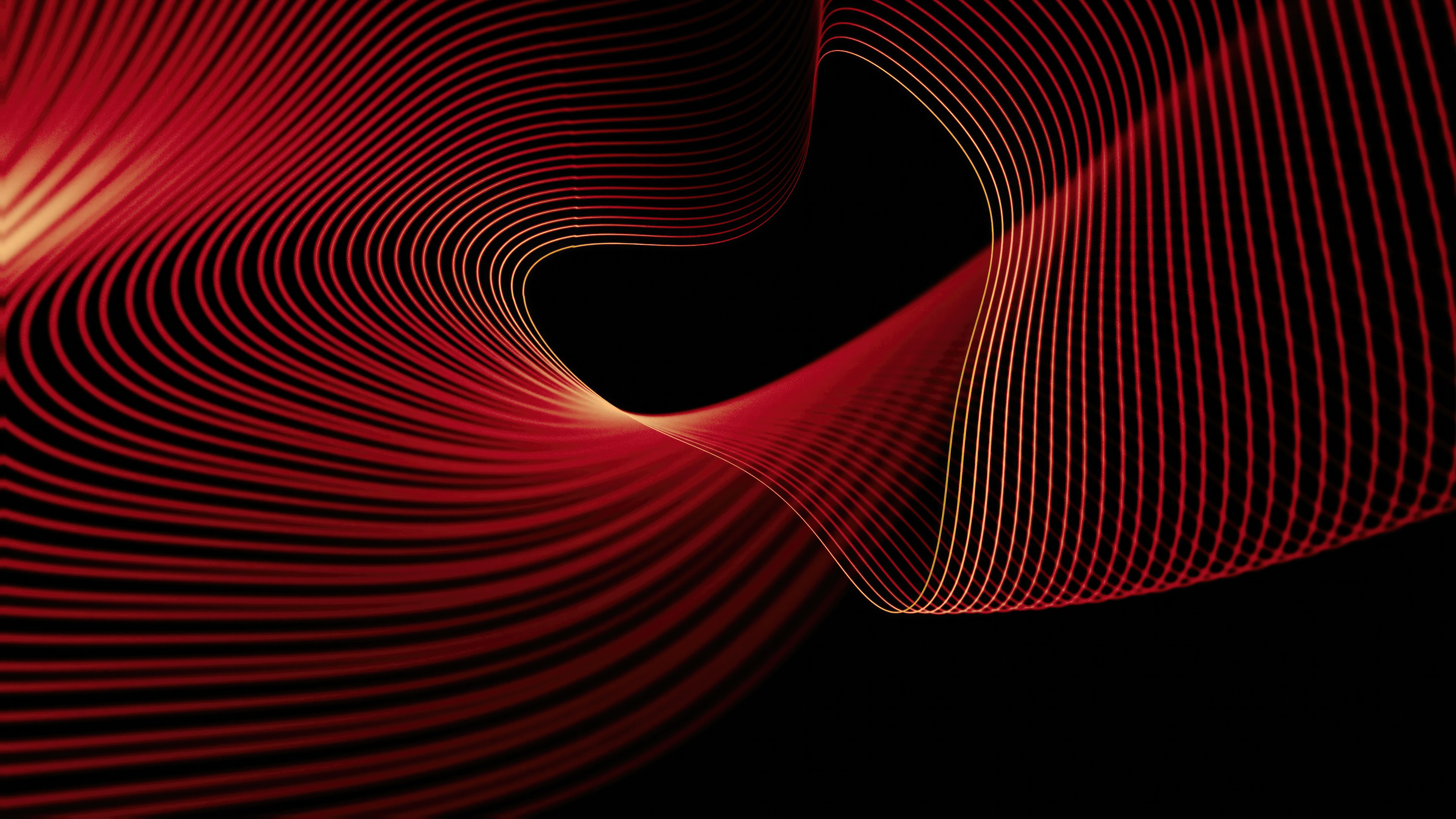Red and black abstract swirling lines HD Wallpaper