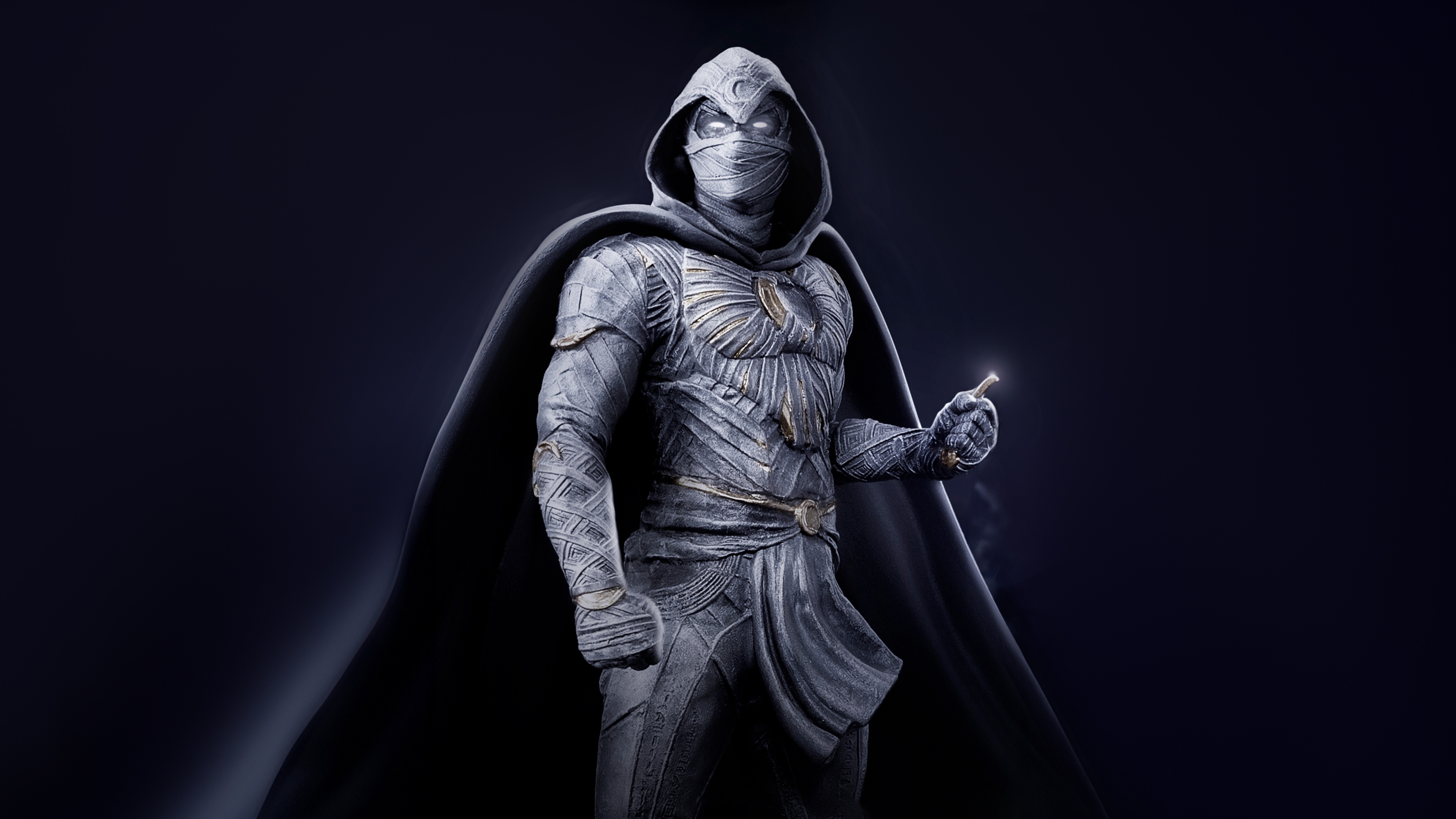 Moon Knight holding a small golden object HD Wallpaper