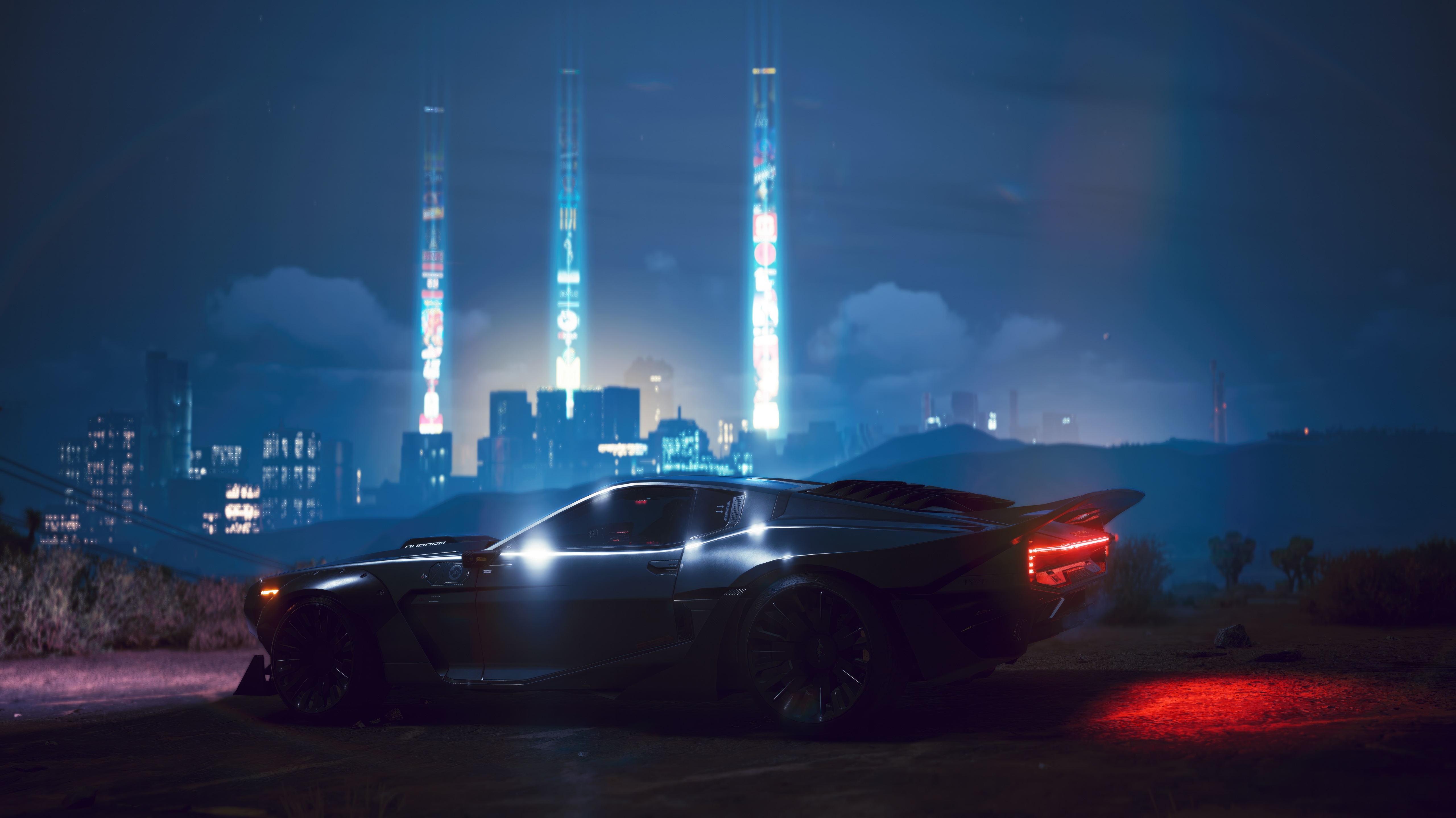 Cyberpunk 2077 Quadra Type 66 Avenger car at night HD Wallpaper