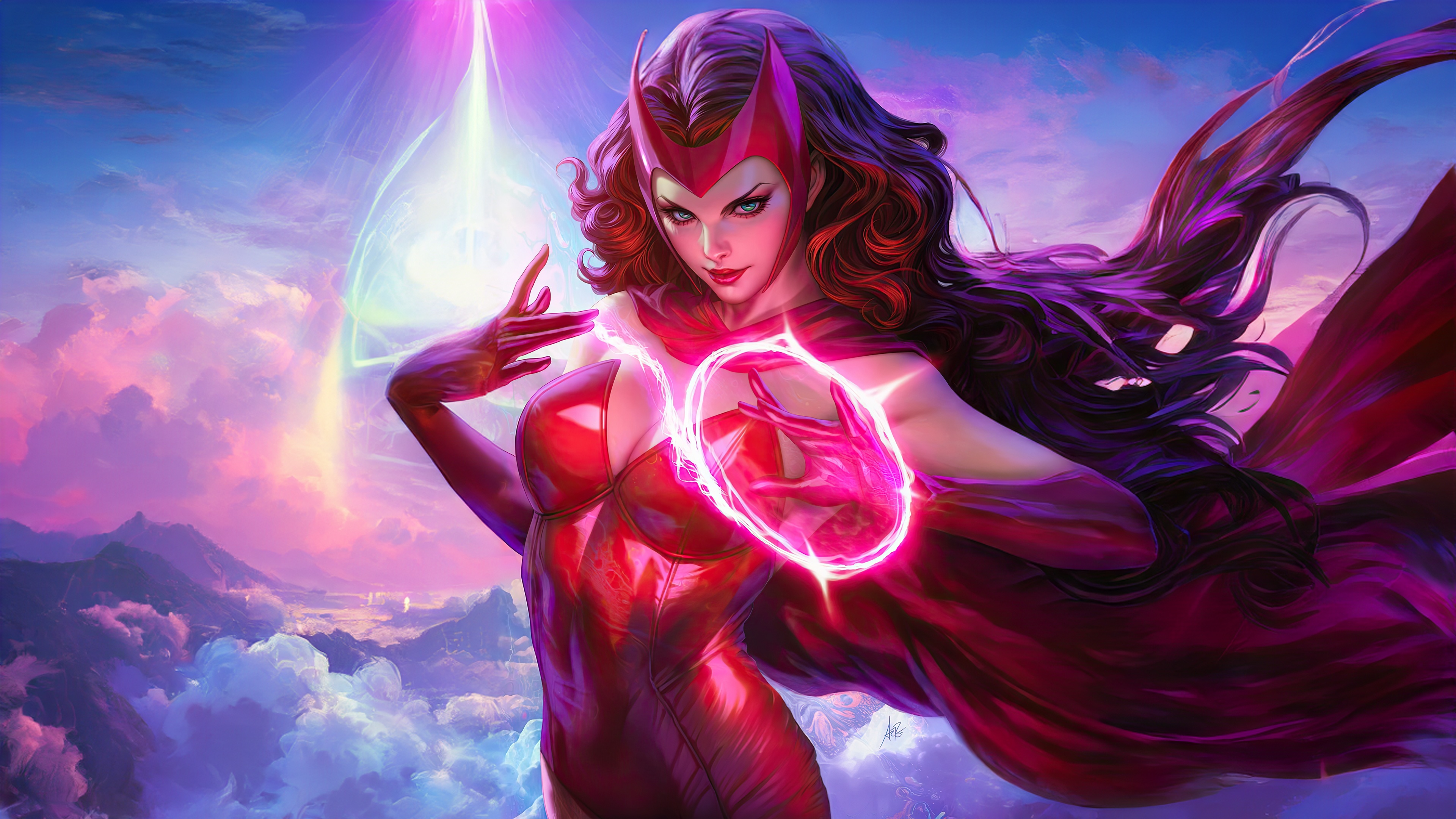 Scarlet Witch Unleashing Her Powers HD Wallpaper