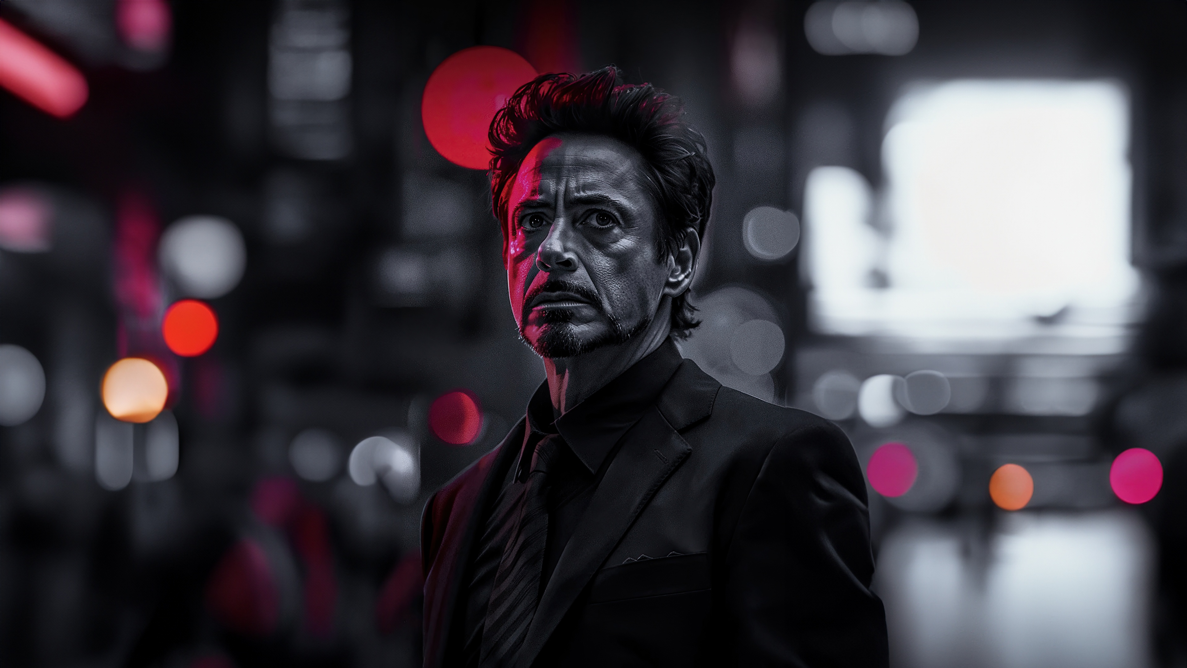Robert Downey Jr. as Tony Stark in a suit HD Wallpaper