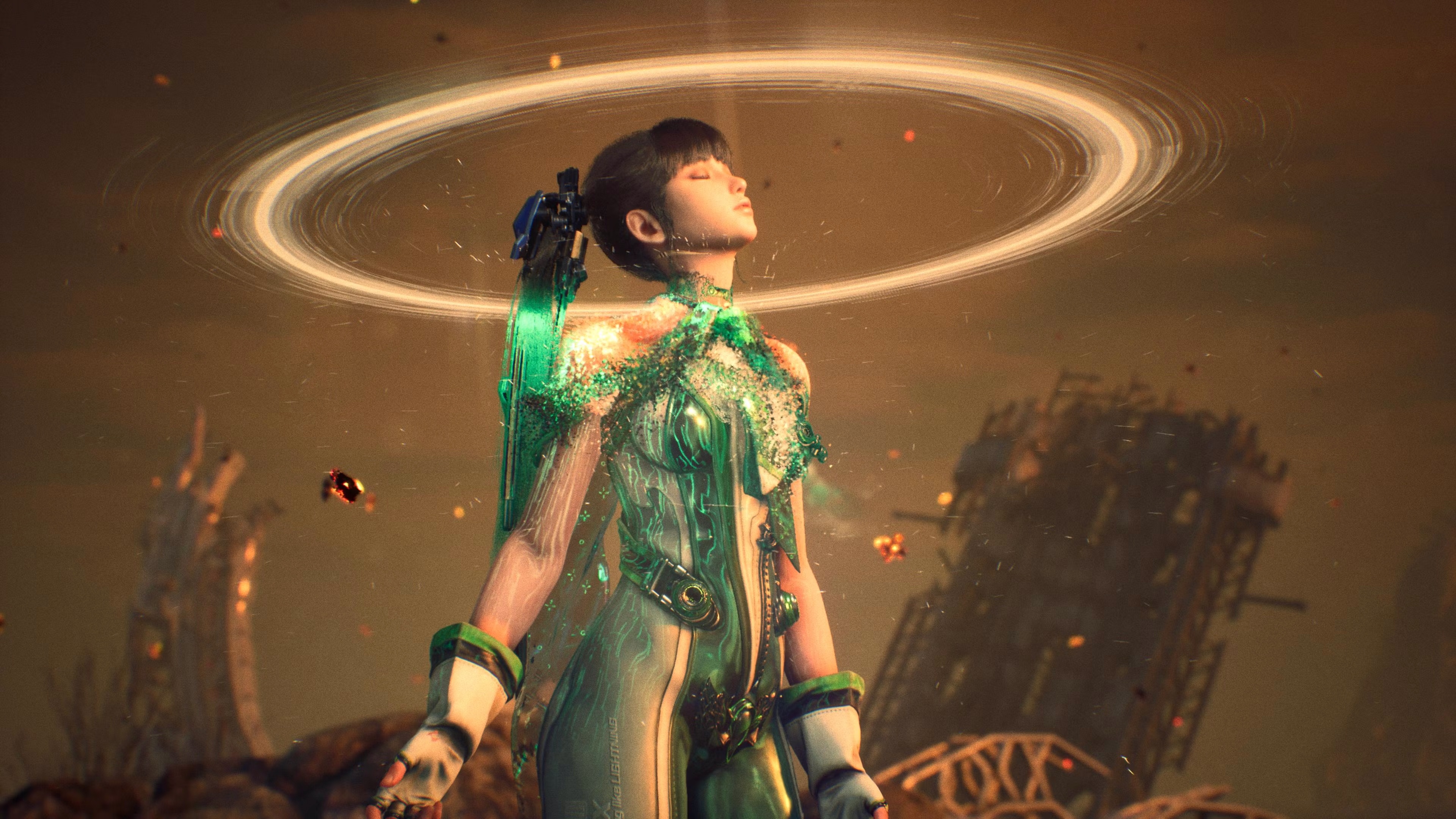 Stellar Blade Game Character with Glowing Energy HD Wallpaper