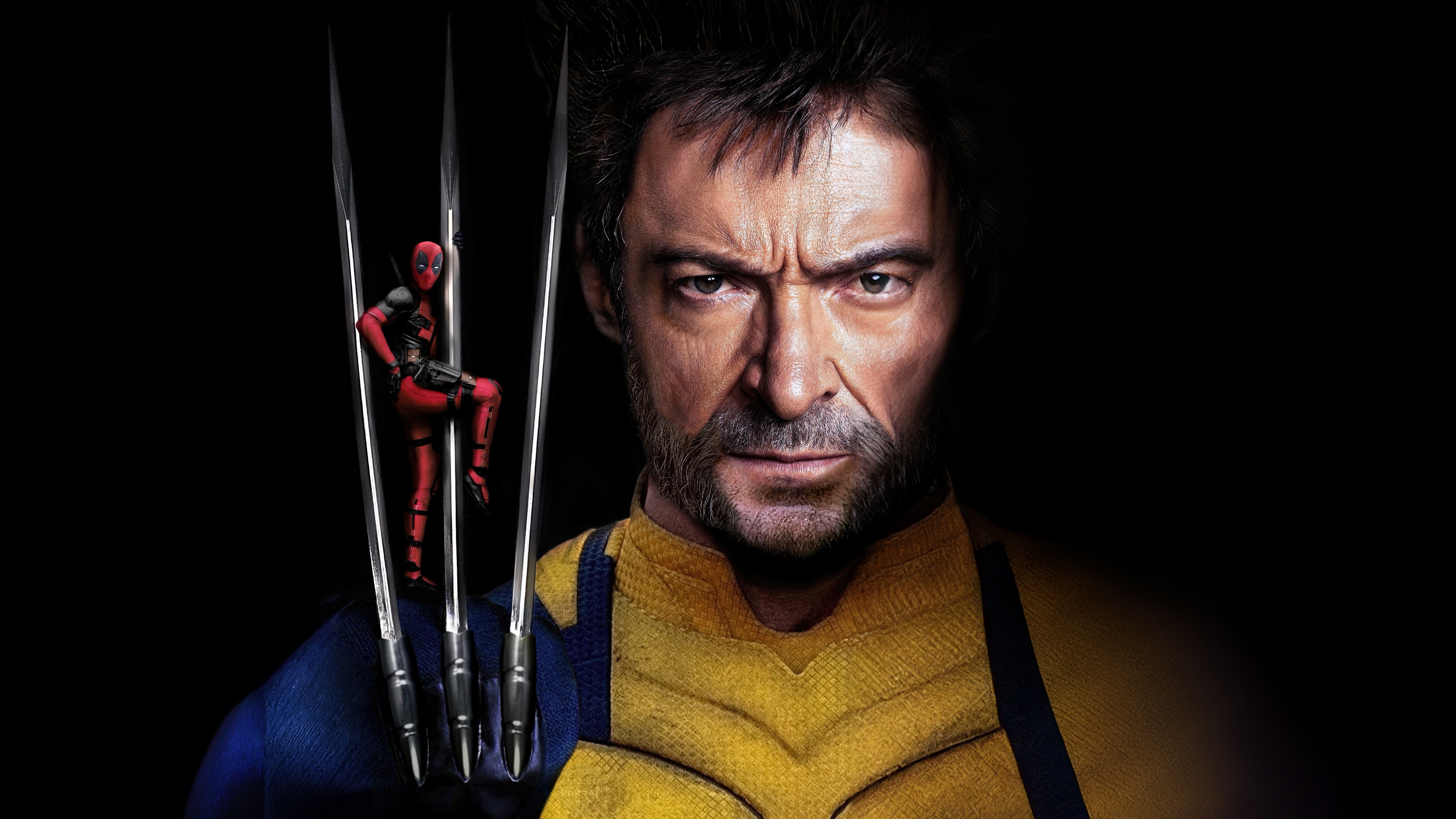 Deadpool and Wolverine with Adamantium Claws HD Wallpaper