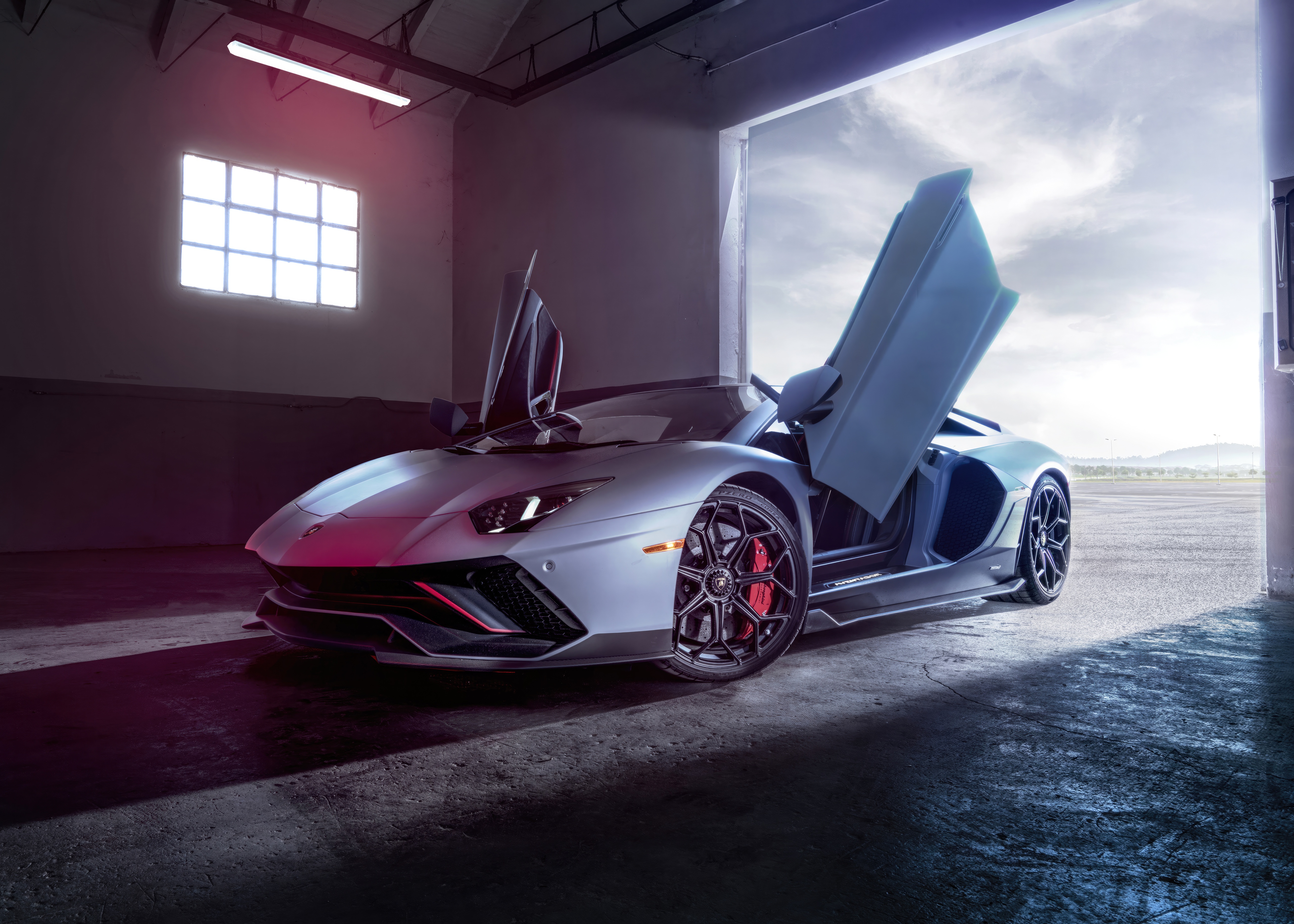 Lamborghini Aventador LP Ultimae in a garage HD Wallpaper