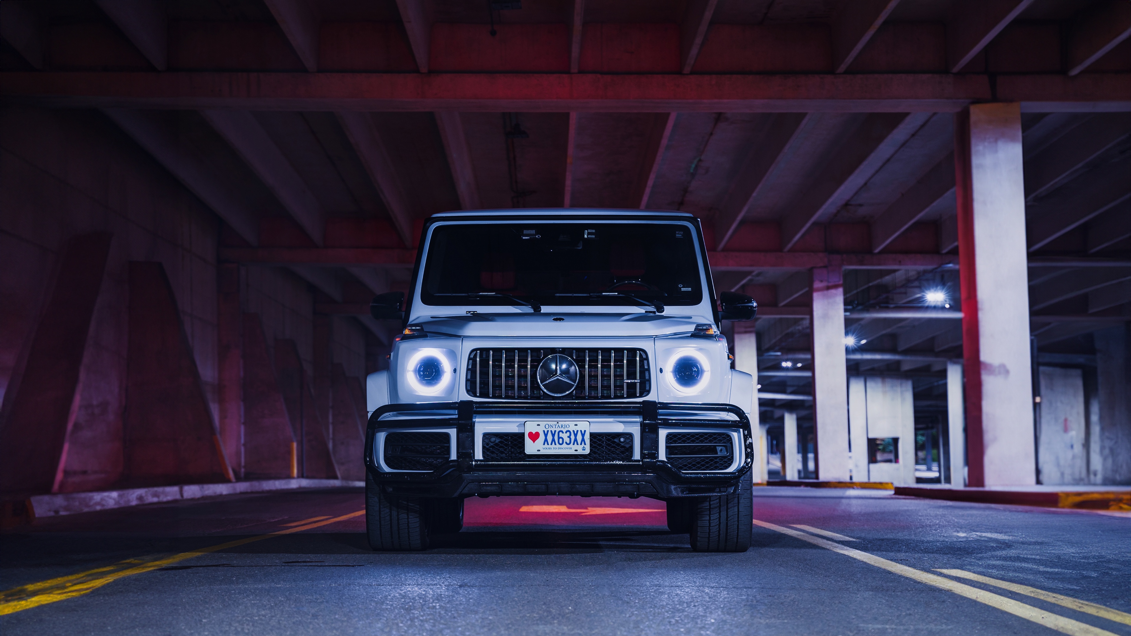 White Mercedes G Wagon parked under a bridge HD Wallpaper