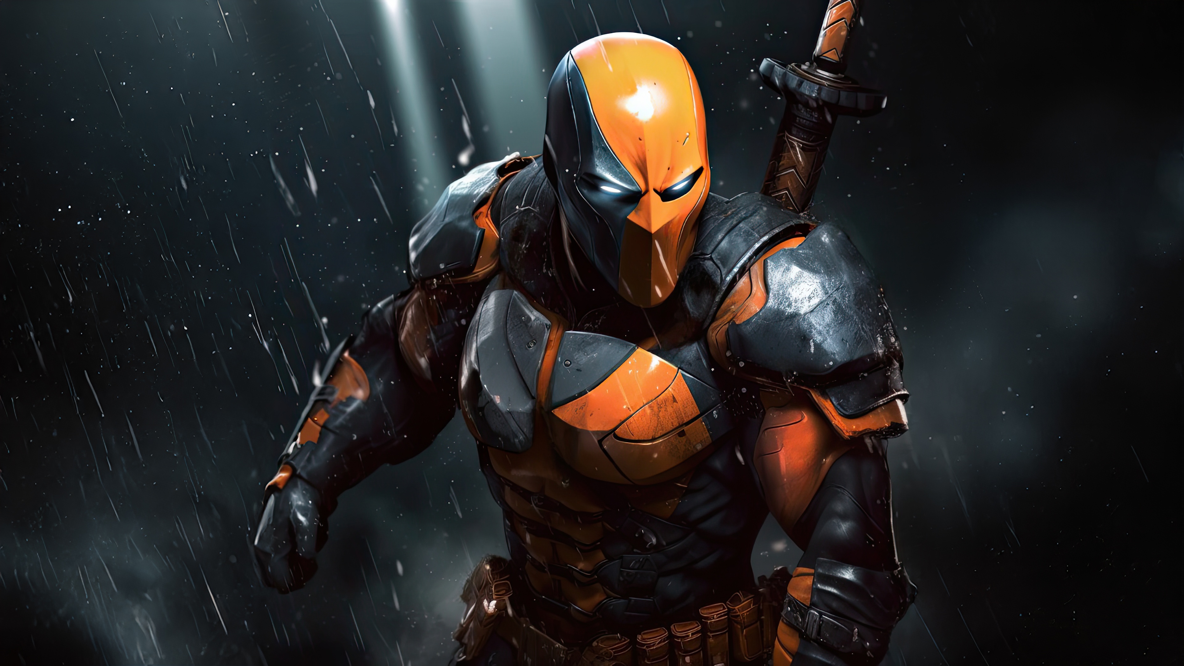 Deathstroke in the Rain HD Wallpaper