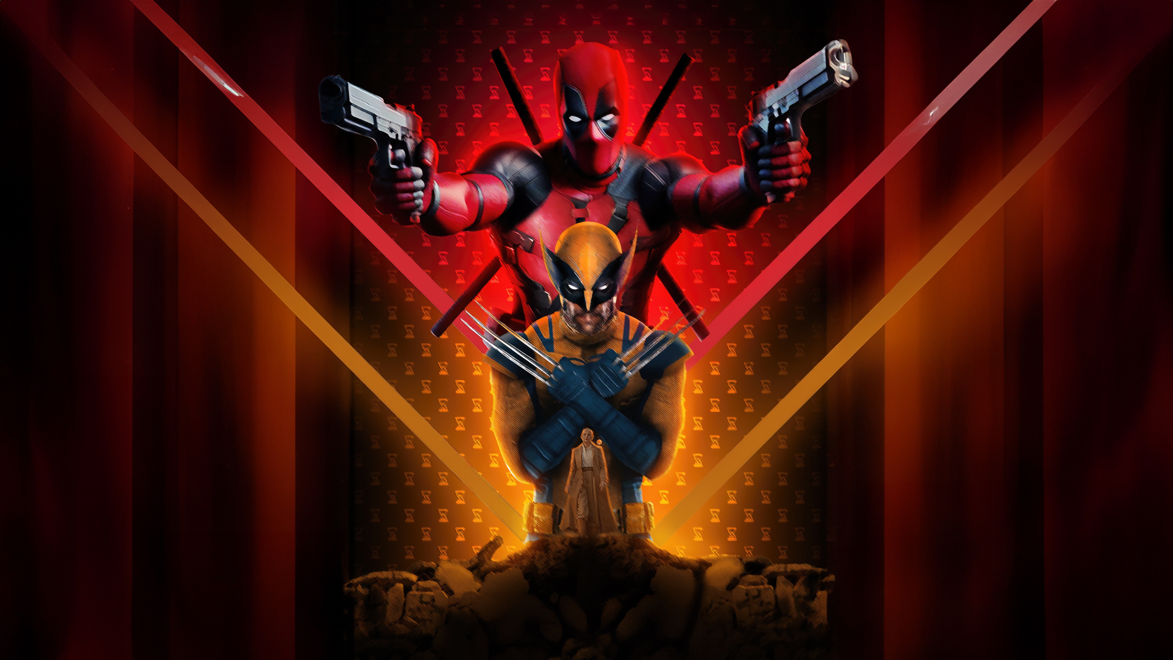 Deadpool and Wolverine with Guns and Claws HD Wallpaper