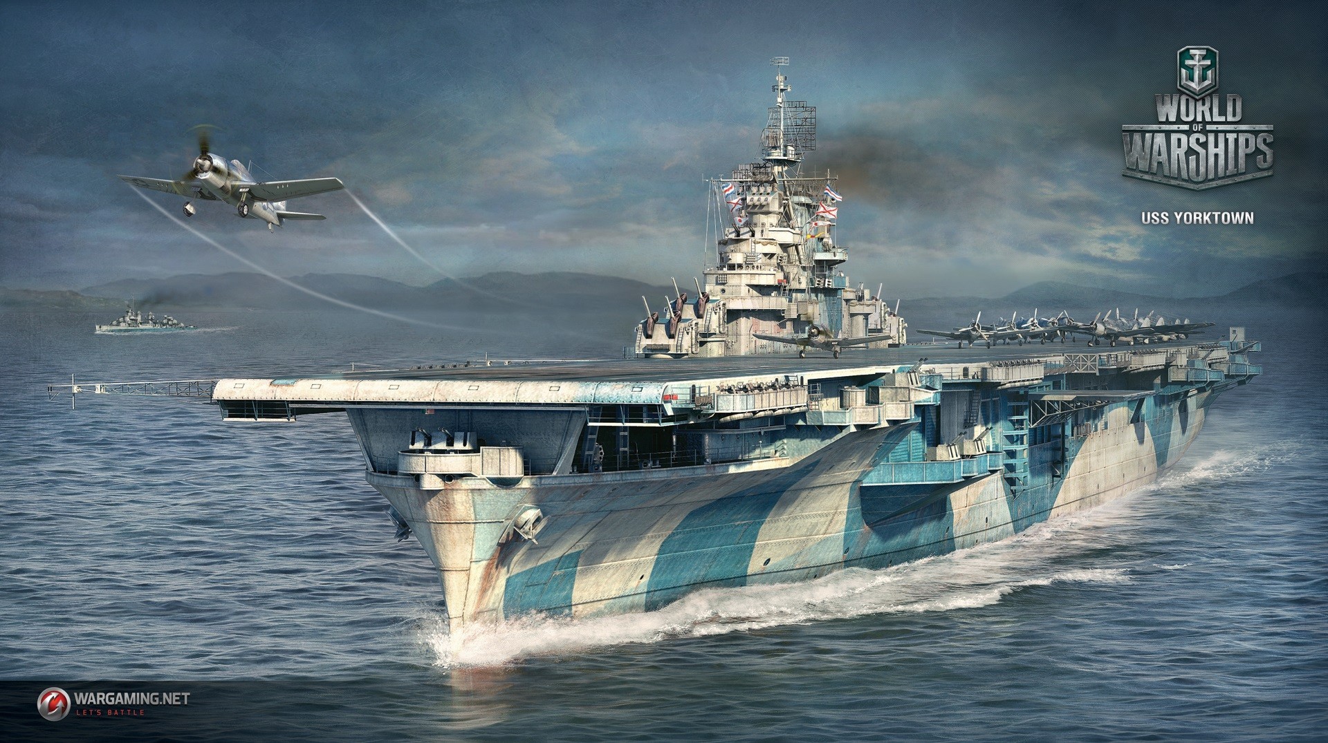 USS Yorktown aircraft carrier in World of Warships HD Wallpaper