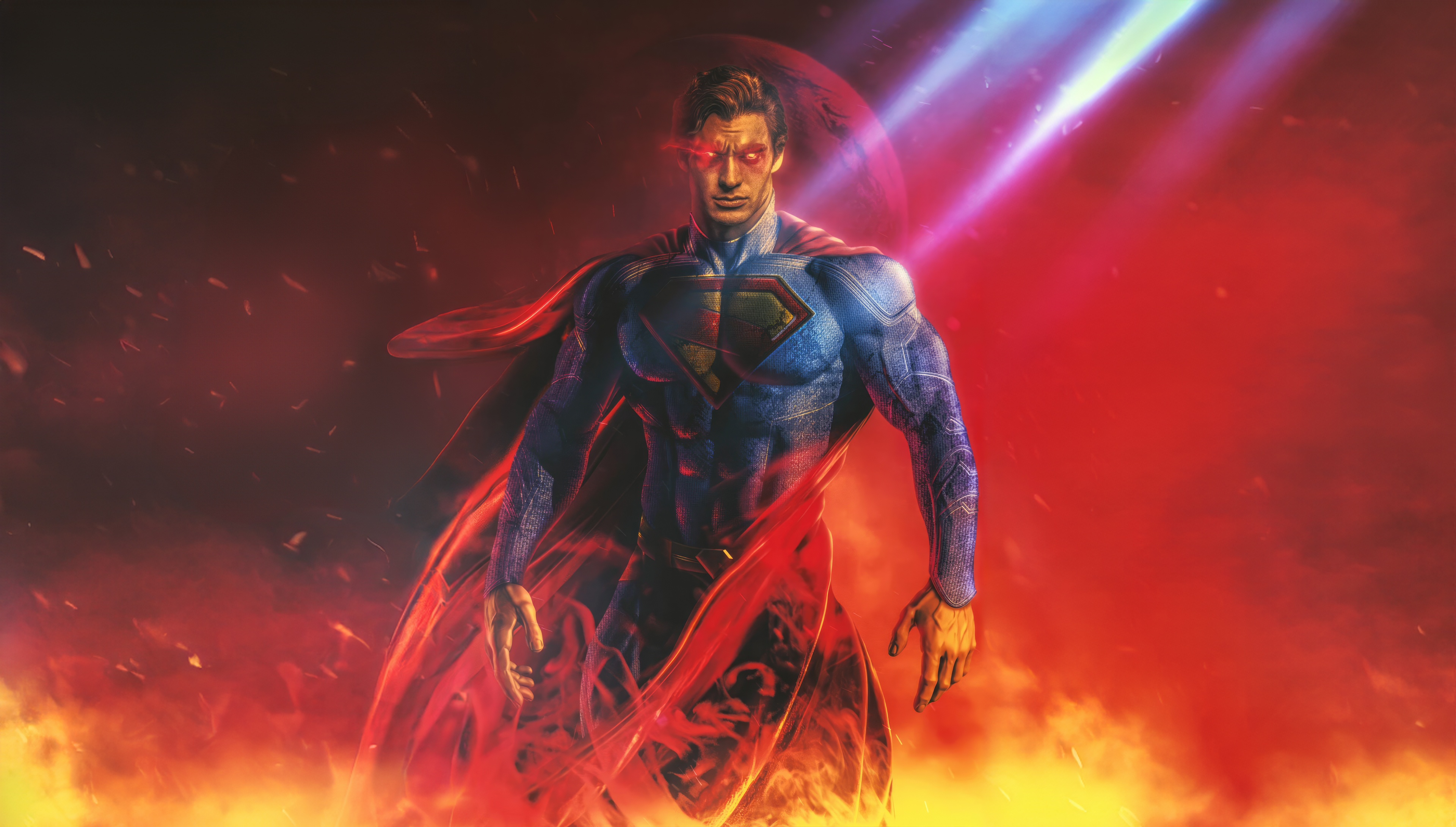 Superman with heat vision HD Wallpaper