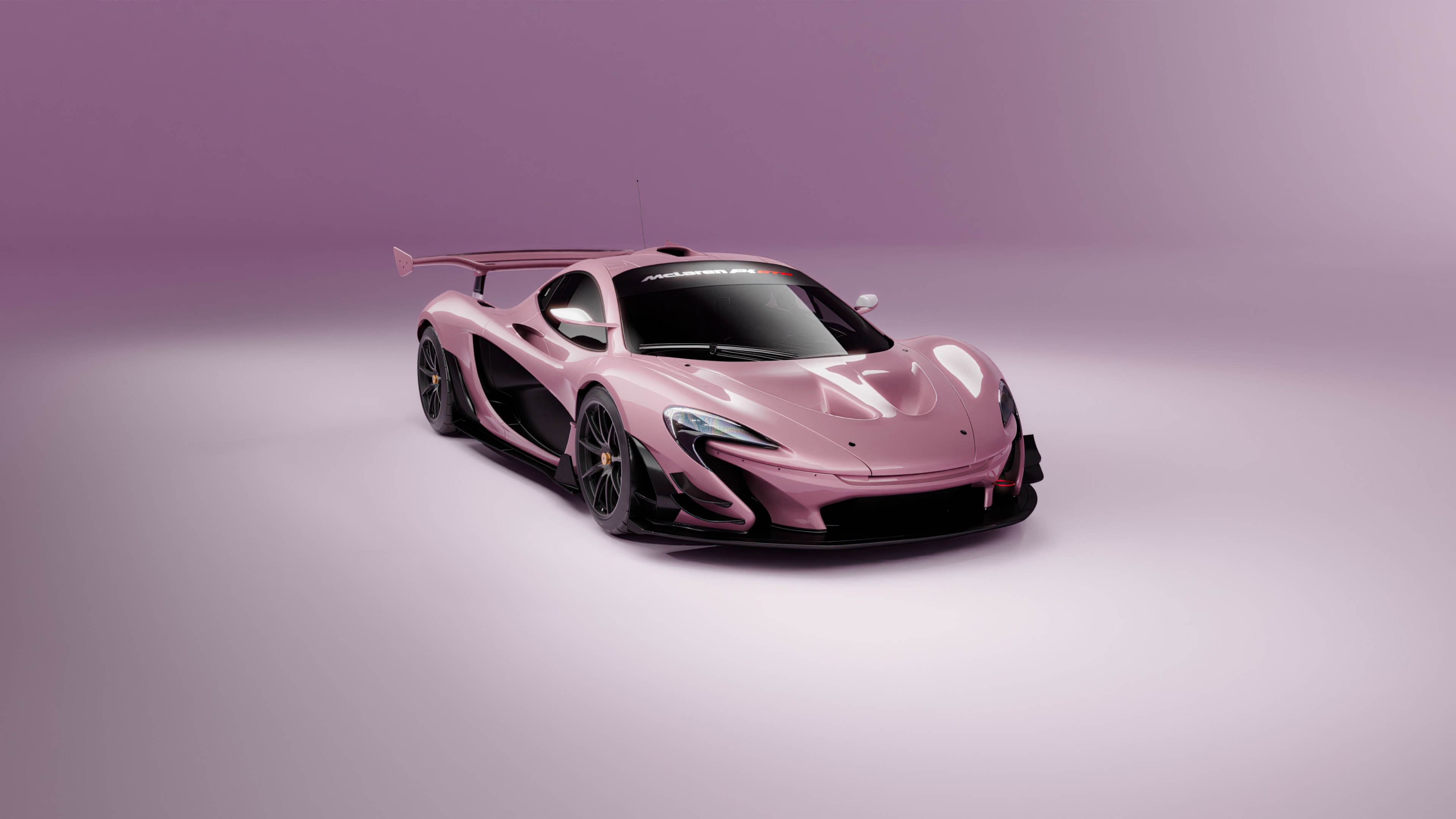 Pink McLaren P1 GTR race car HD Wallpaper