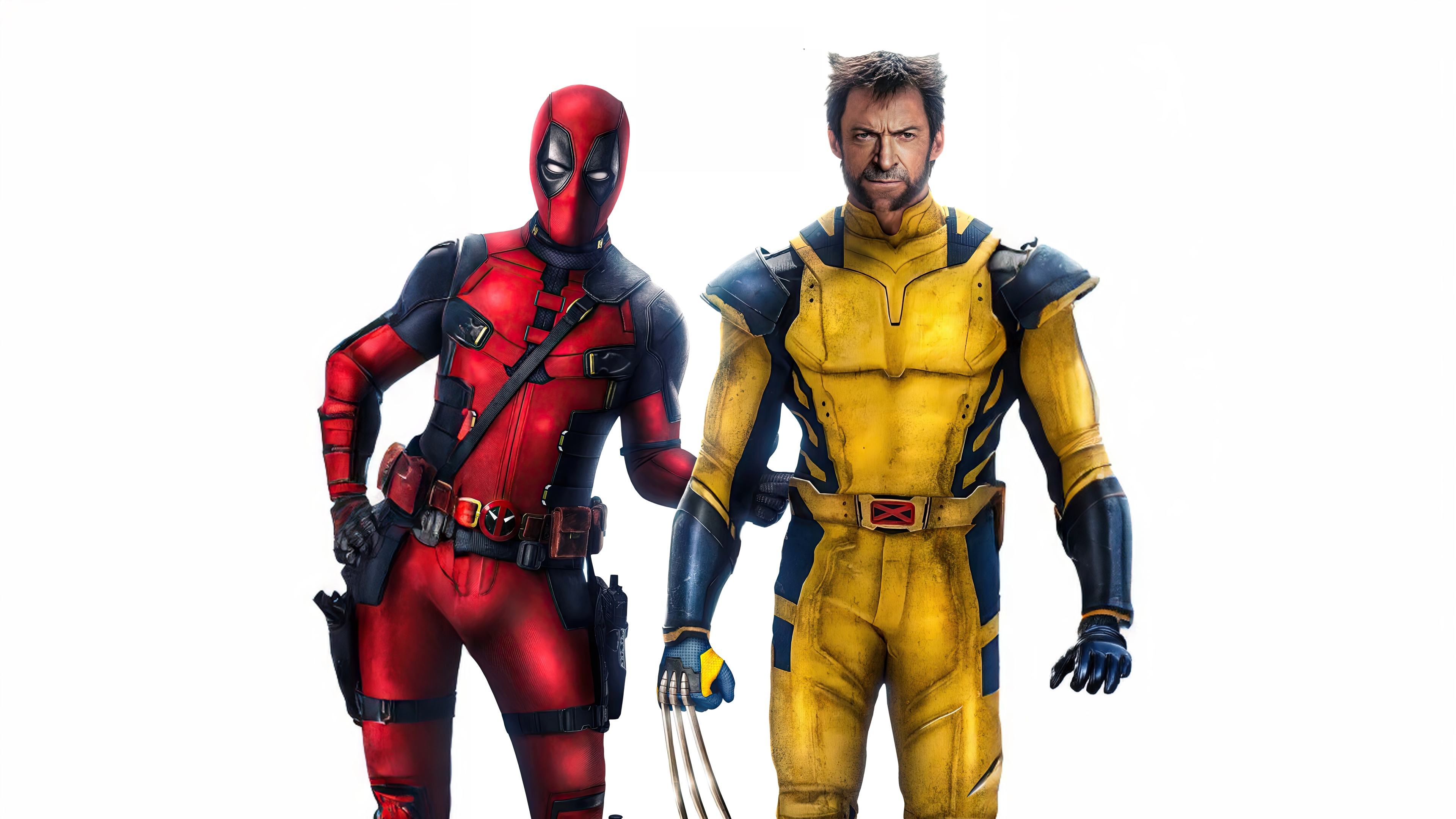 Deadpool and Wolverine in costume HD Wallpaper