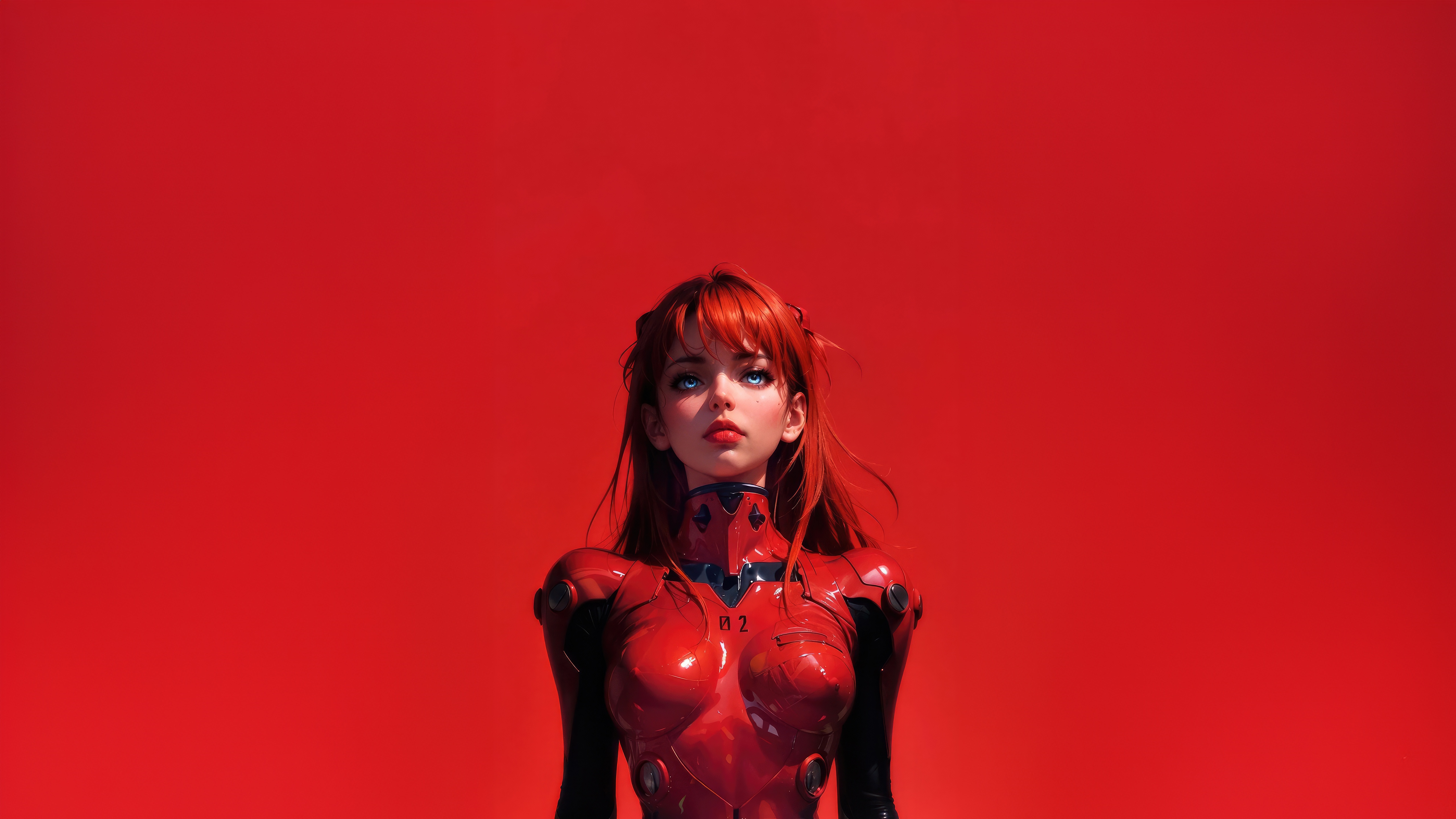 Asuka Langley Soryu in a red plugsuit HD Wallpaper