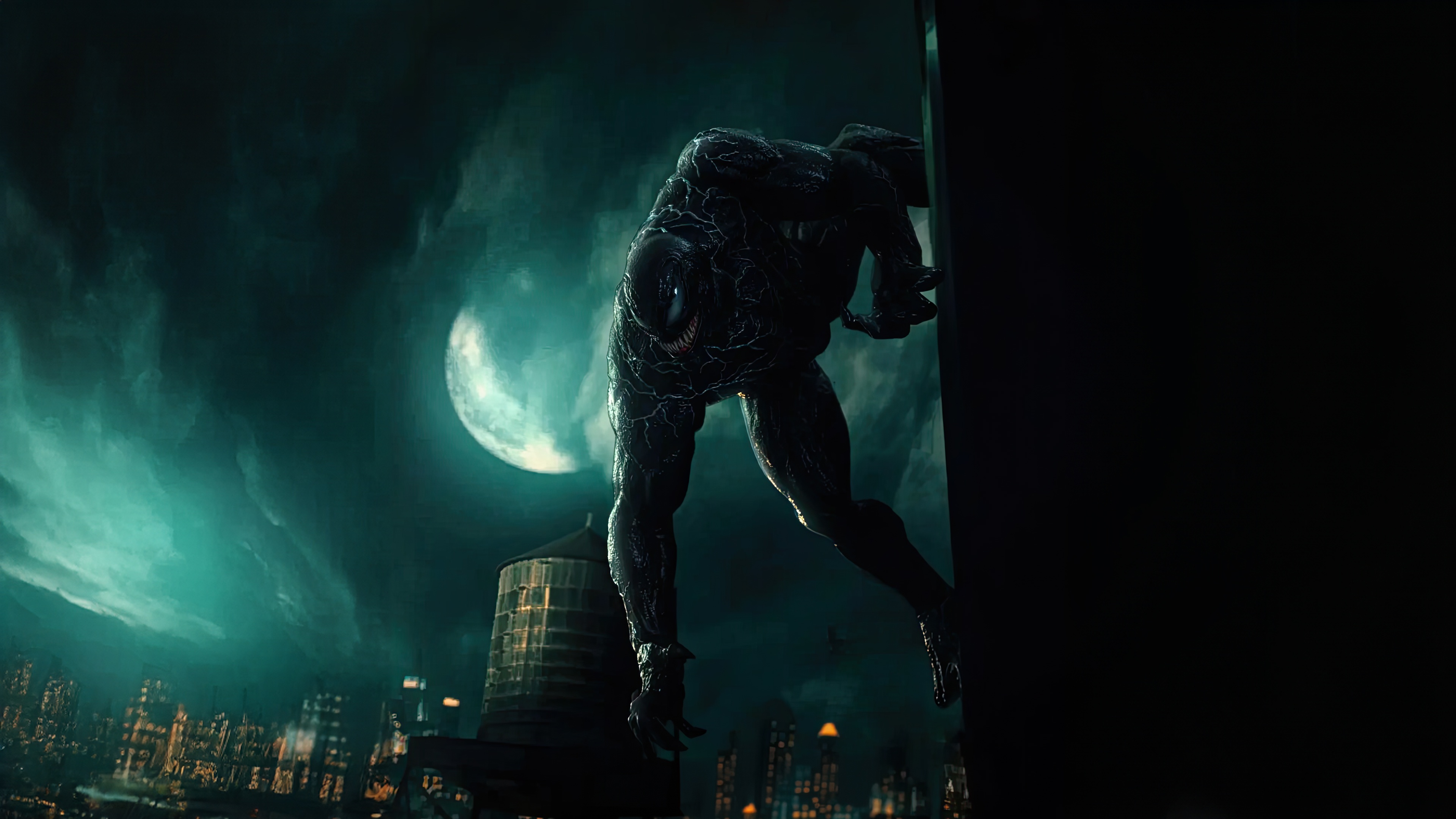 Venom Raging Titan on a Rooftop HD Wallpaper