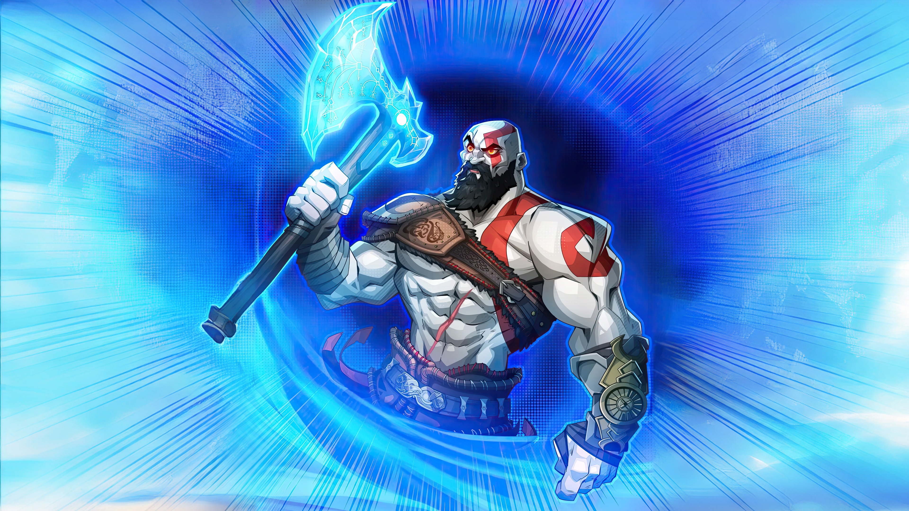 Kratos with Leviathan Axe HD Wallpaper