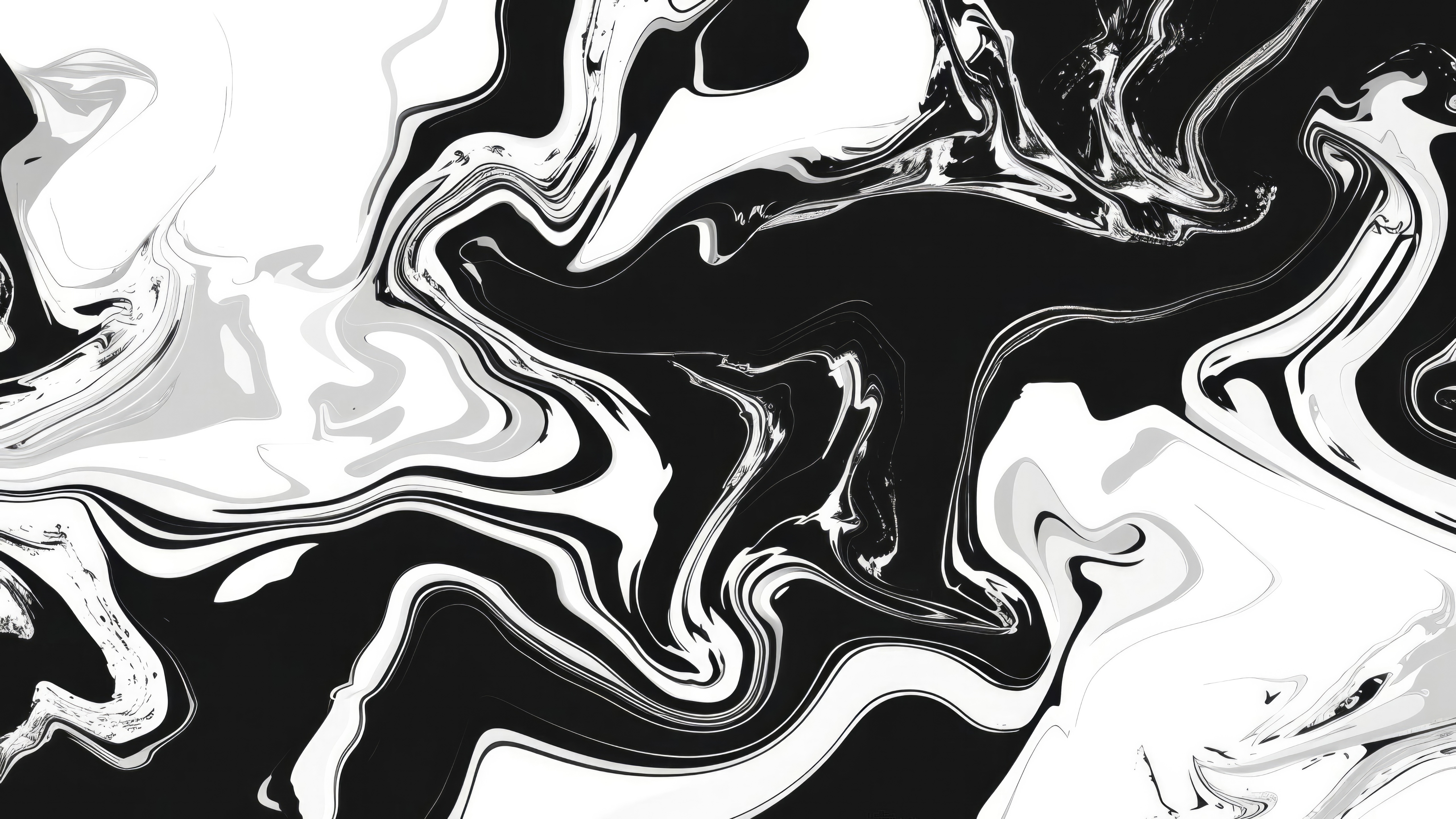 Abstract Black and White Marble Swirls HD Wallpaper