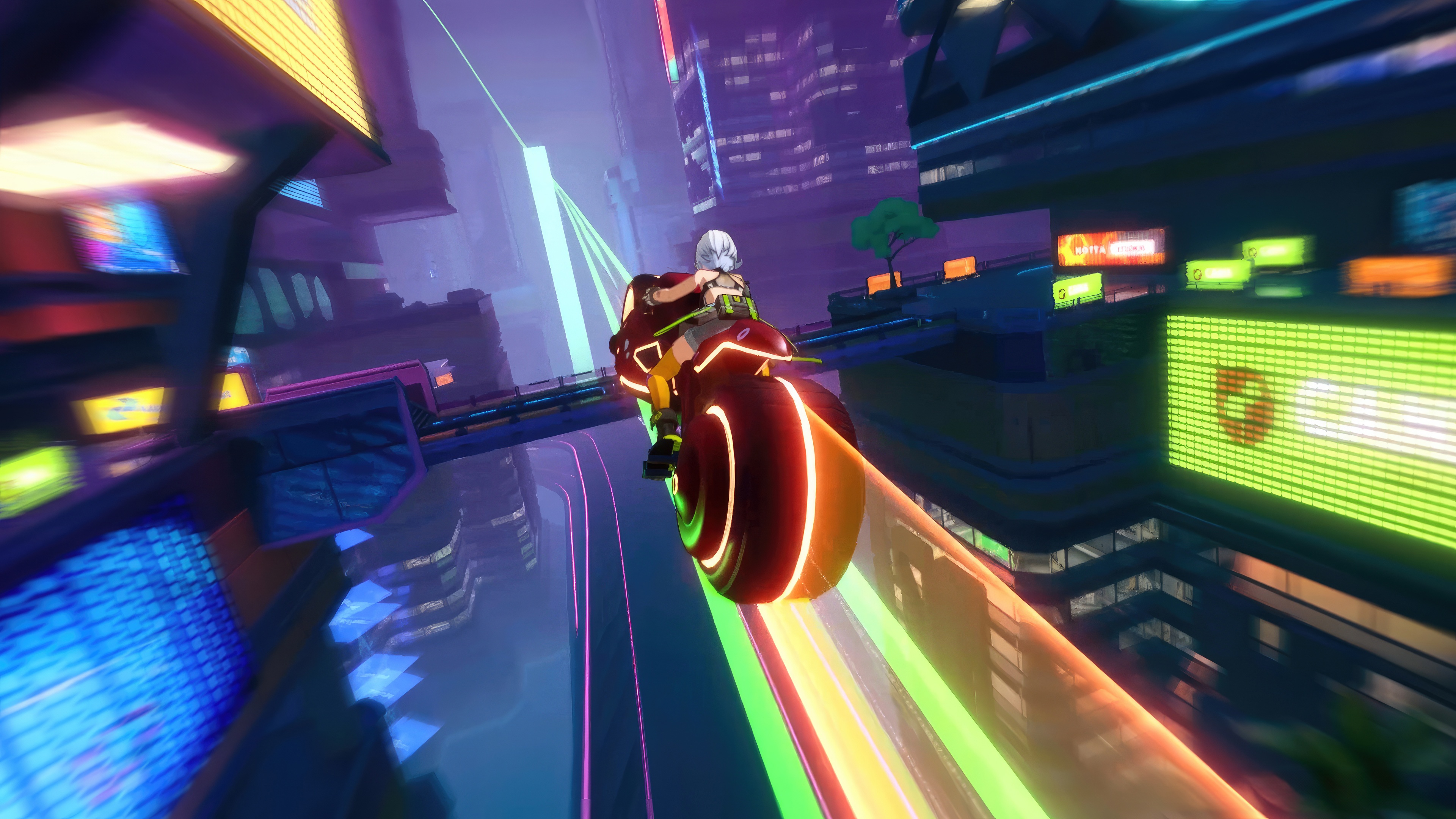 Tower of Fantasy Cyberpunk Motorcycle Race HD Wallpaper