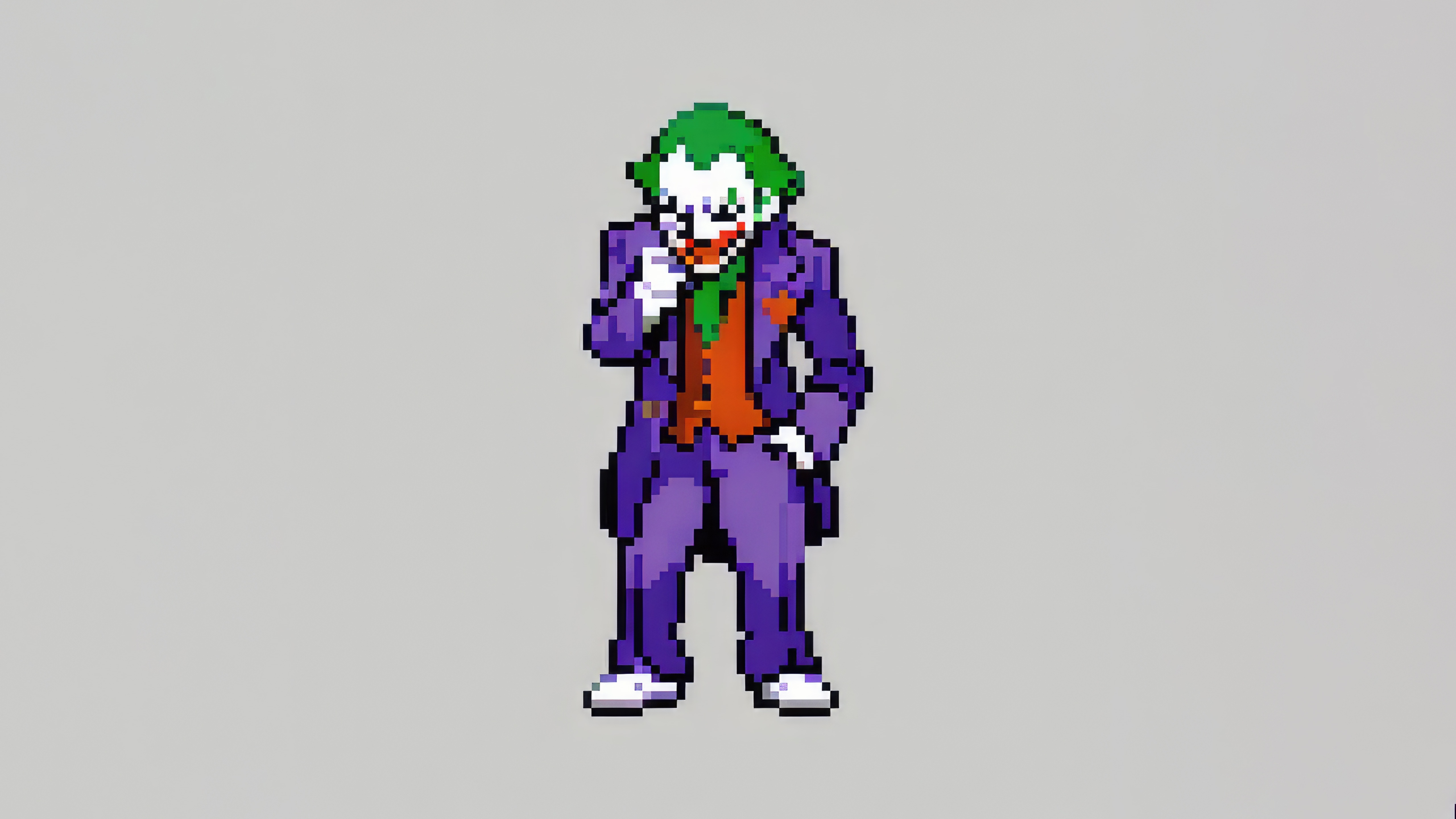 8-bit Joker in purple suit HD Wallpaper