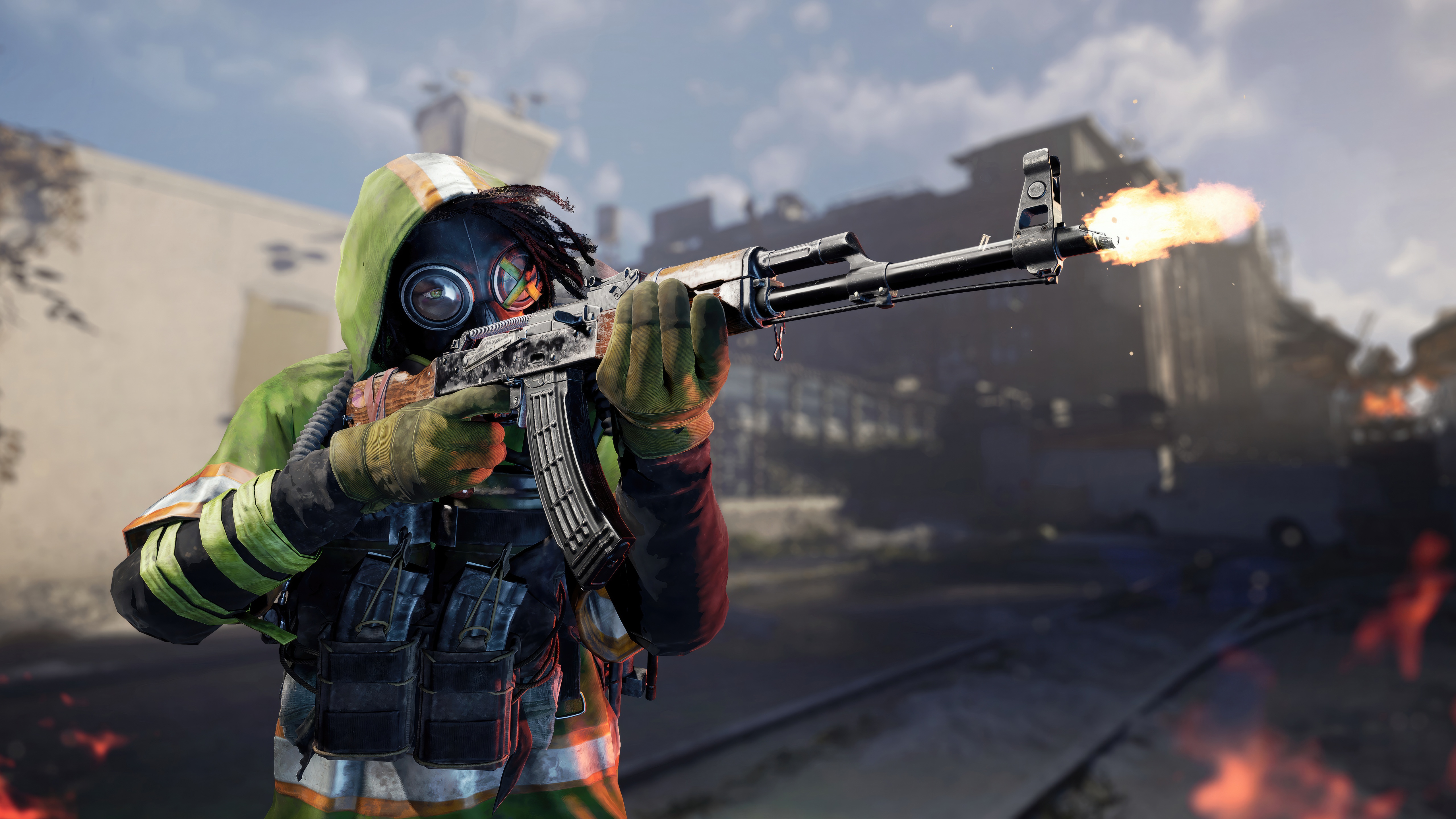 Tom Clancy's XDefiant character firing assault rifle HD Wallpaper
