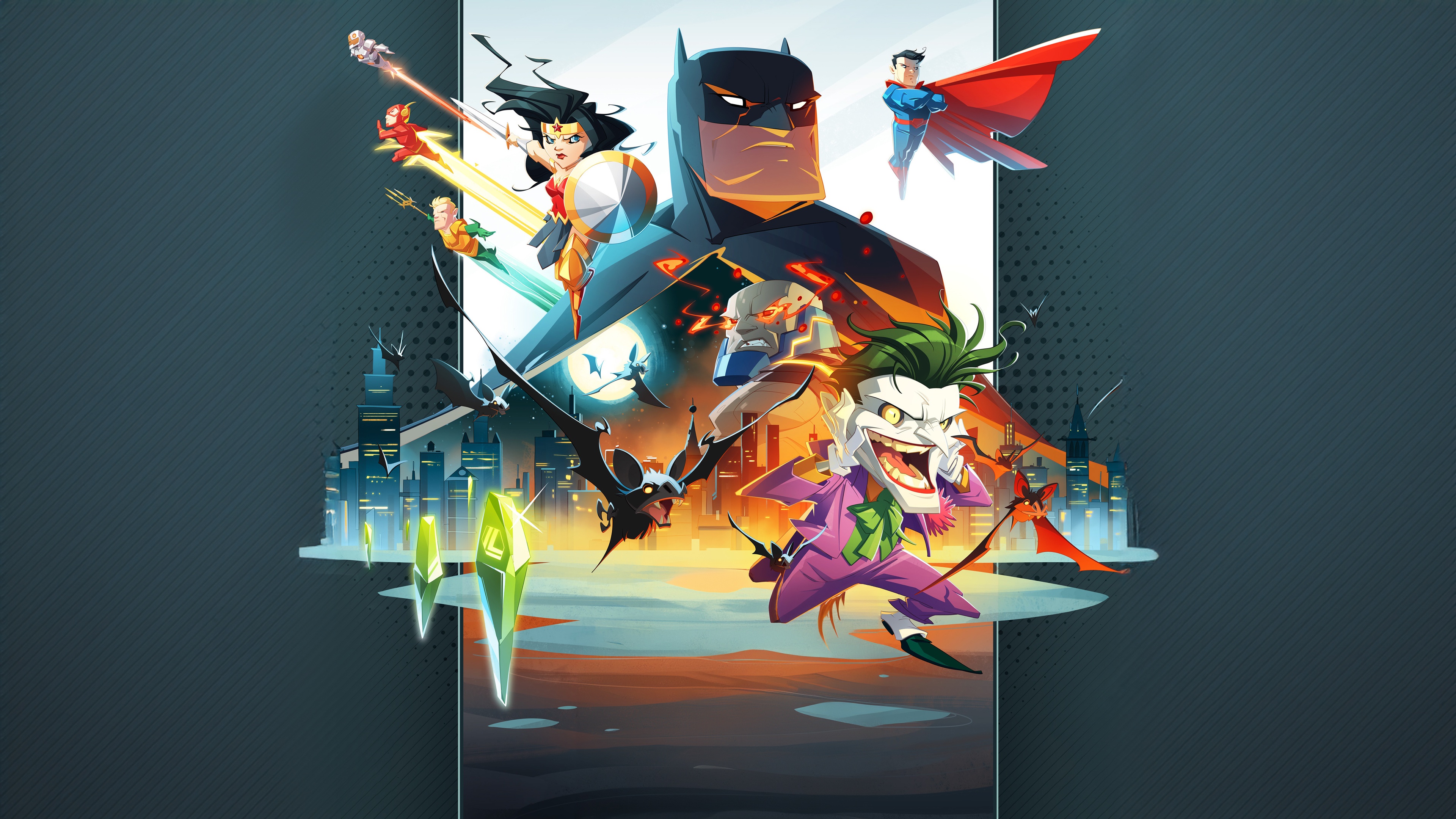 DC Super Heroes United: Batman, Superman, Joker, Wonder Woman HD Wallpaper