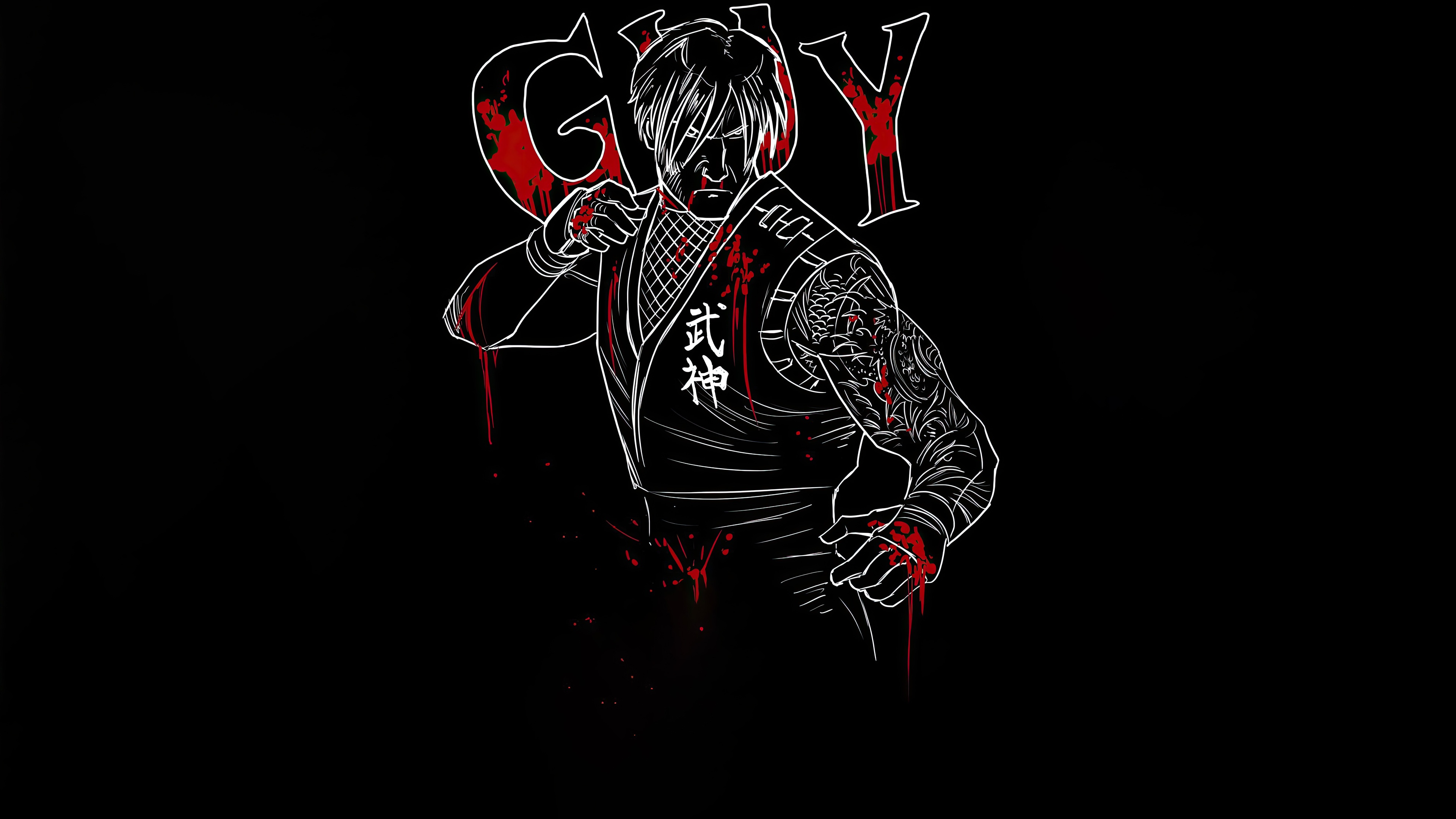 Guy from Final Fight with blood splatters HD Wallpaper