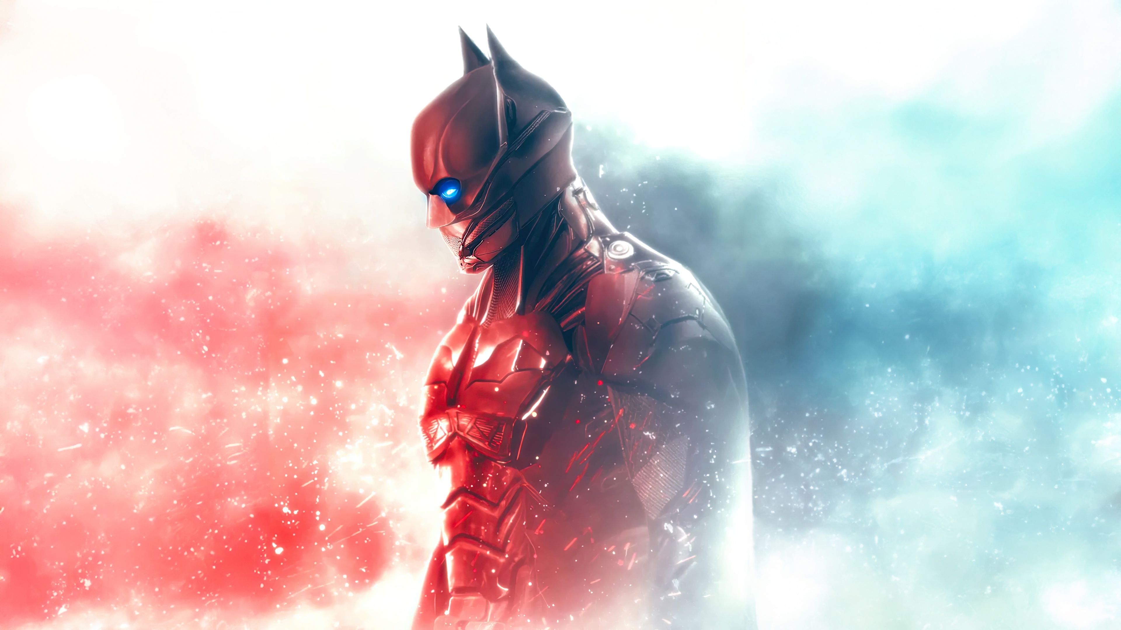 Cybernetic Batman with Blue Eyes HD Wallpaper