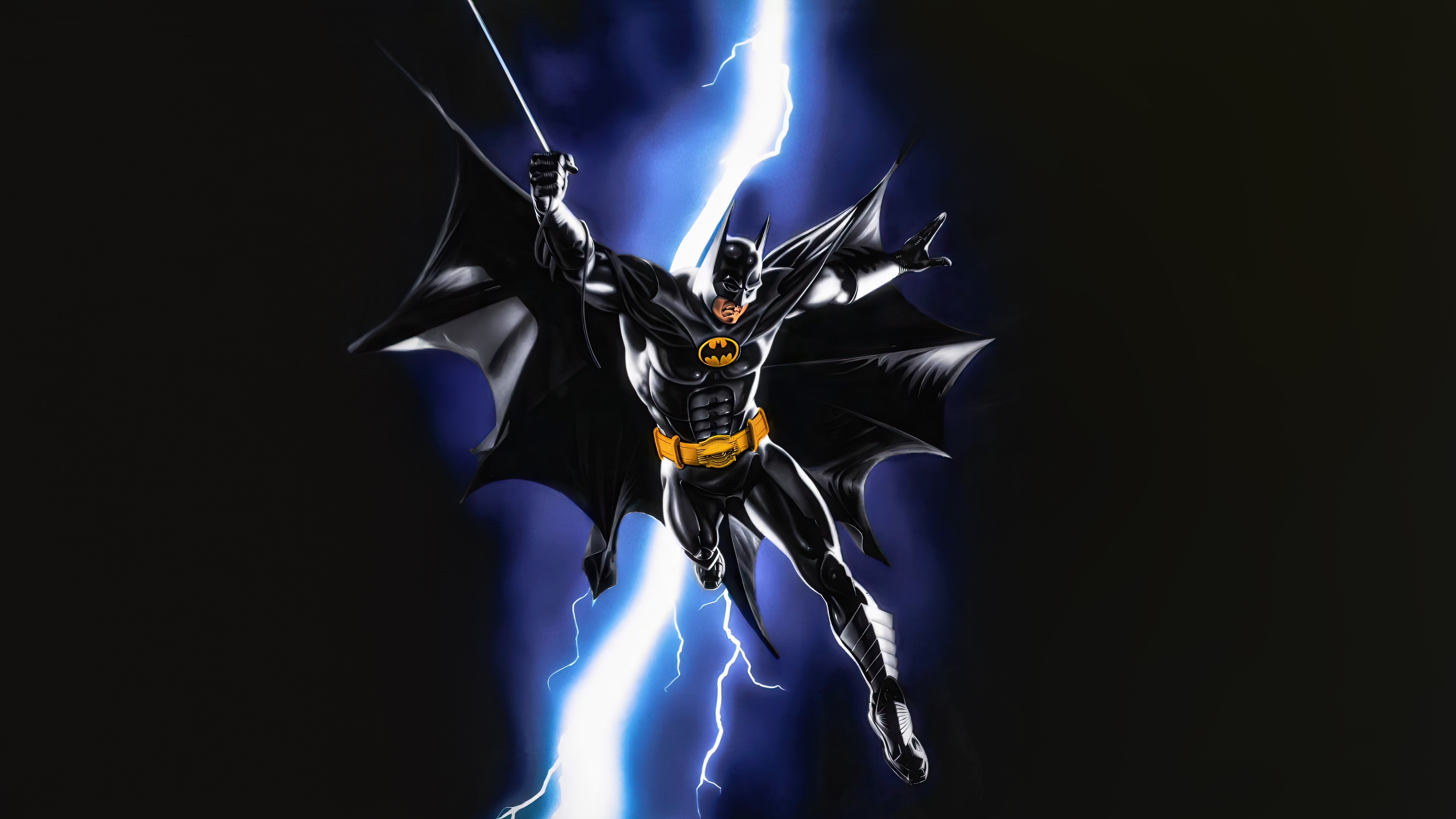 Batman in Lightning Storm HD Wallpaper