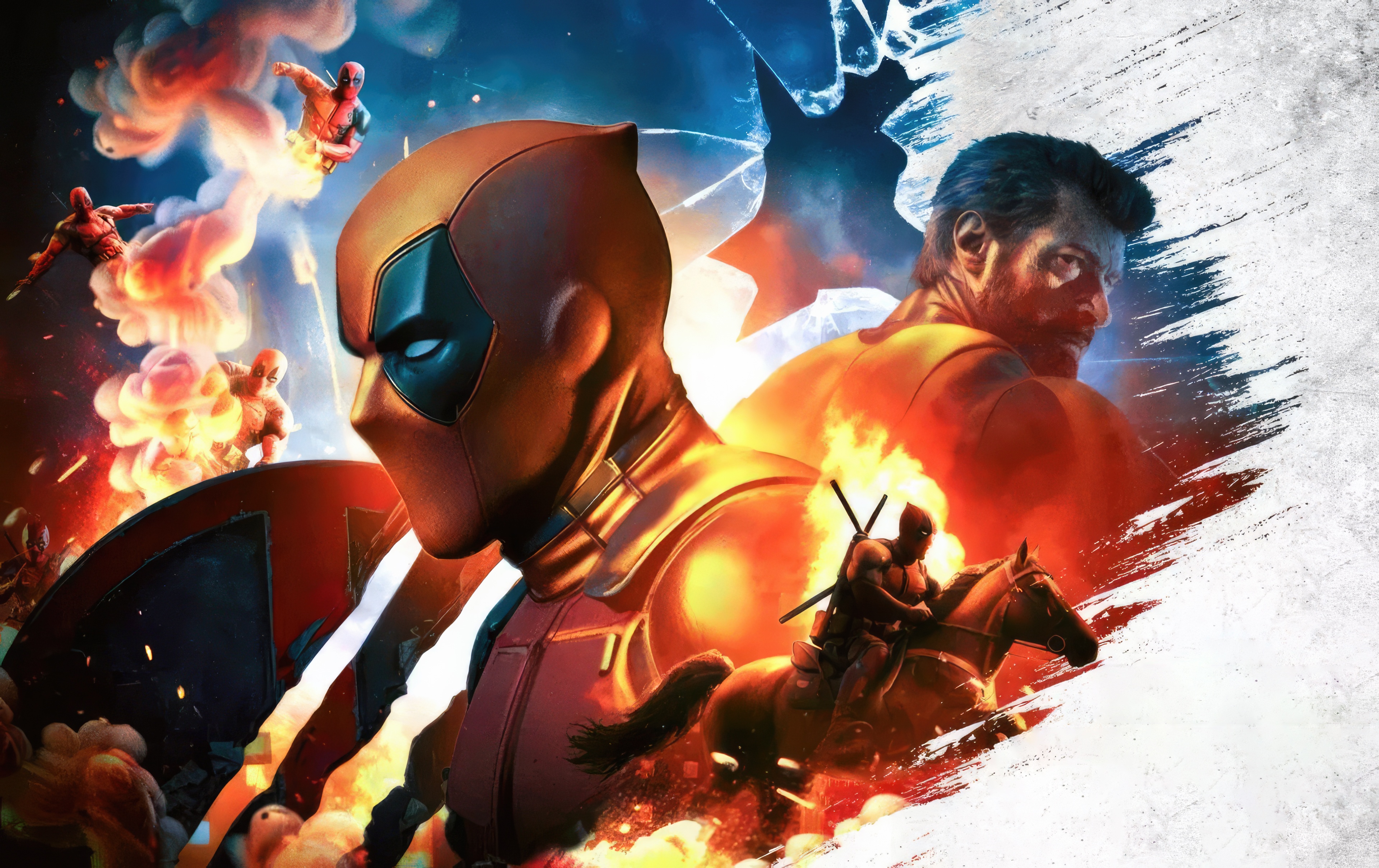 Deadpool and Wolverine in action HD Wallpaper