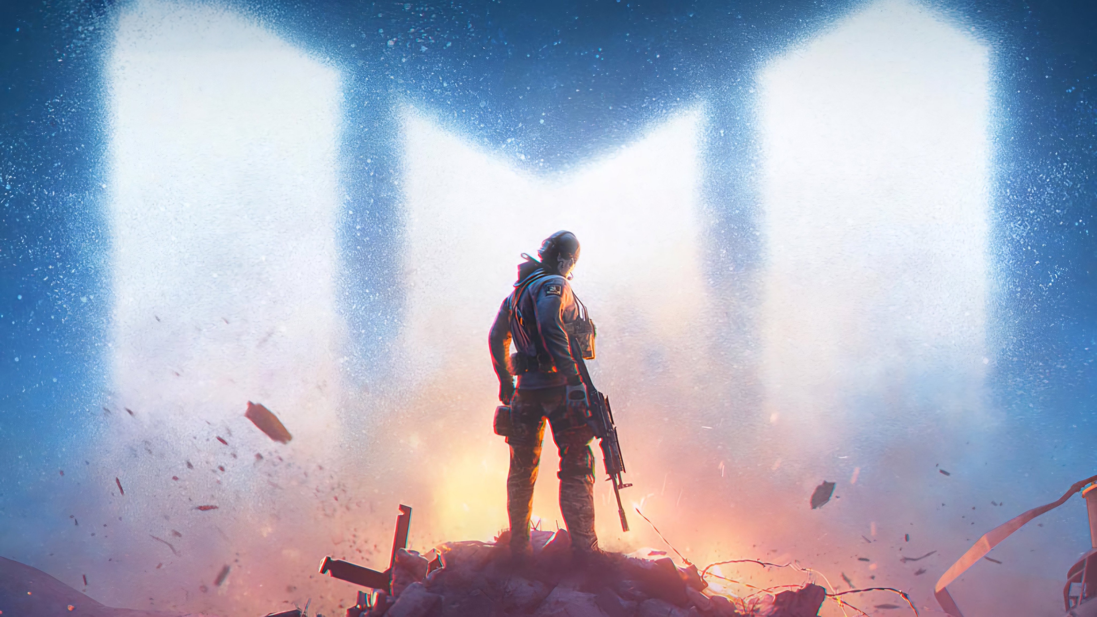 Call of Duty: Warzone Mobile Soldier in Ruined Landscape HD Wallpaper