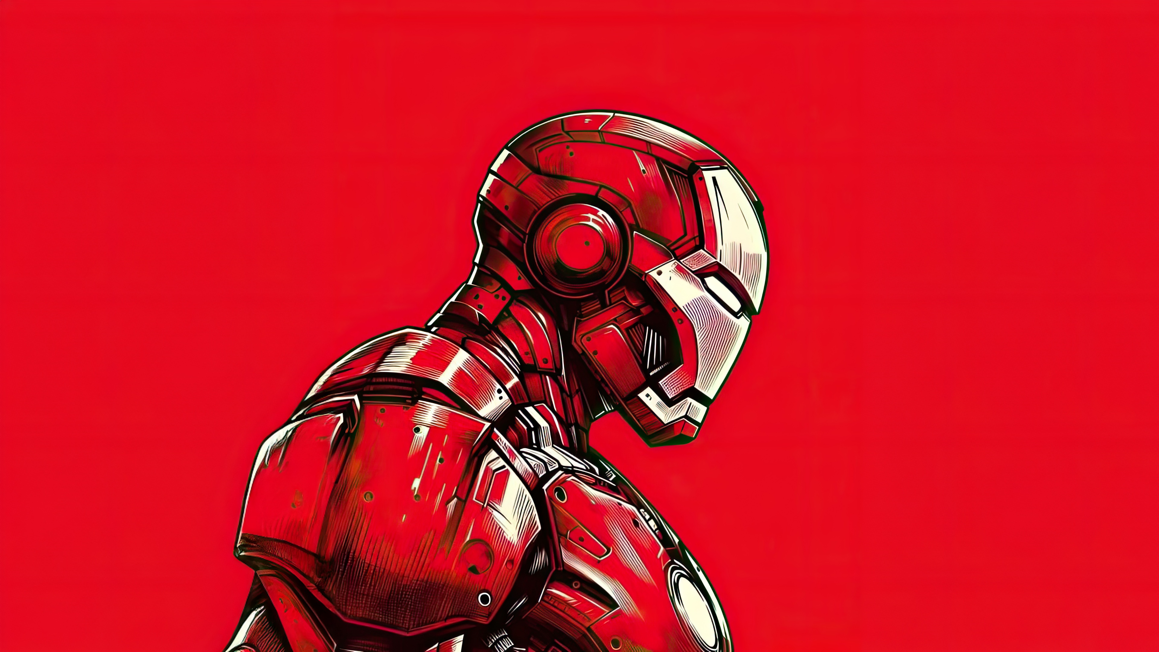 Iron Man in Red Armor HD Wallpaper
