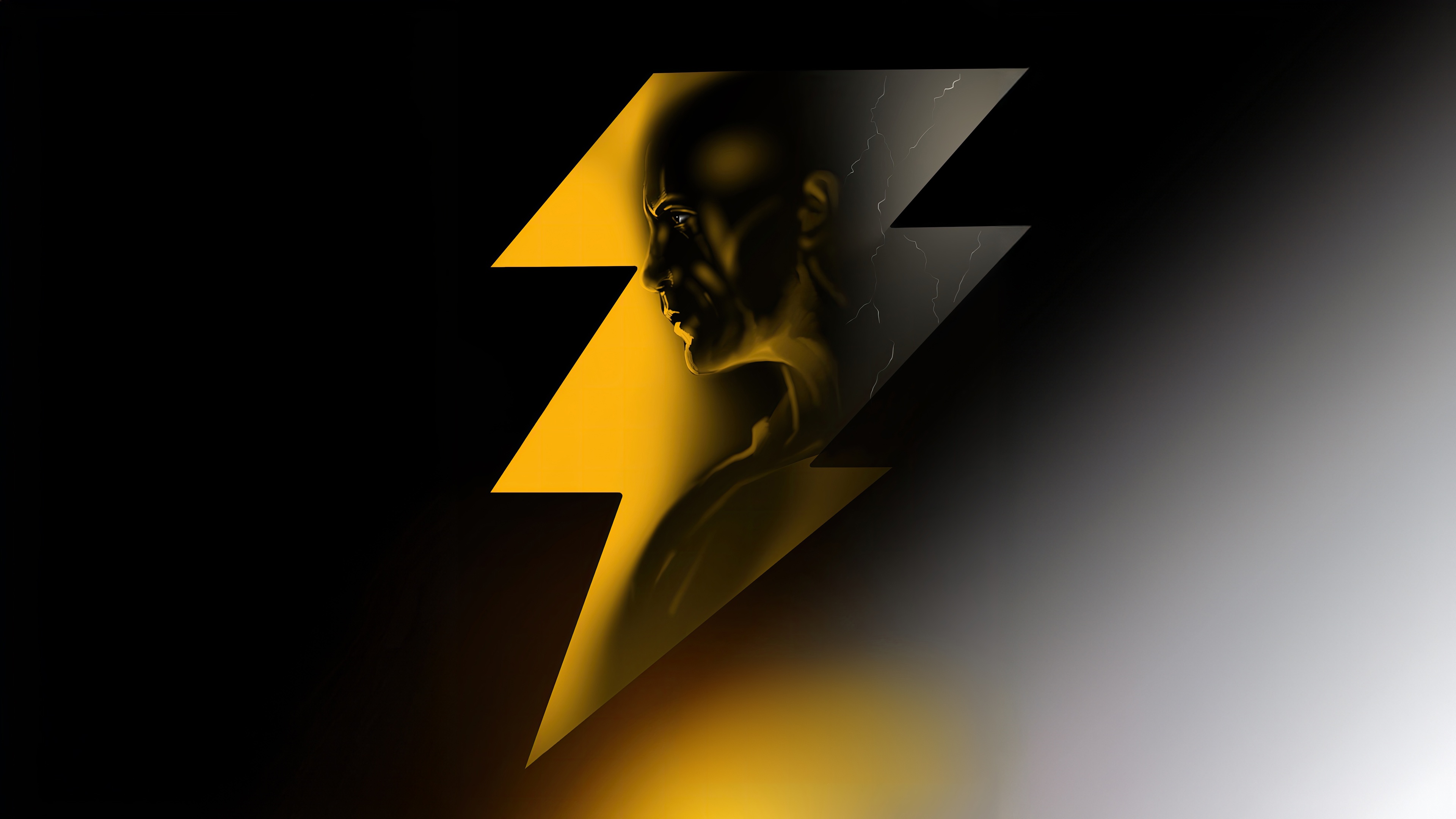 Black Adam Lightning Bolt Portrait HD Wallpaper