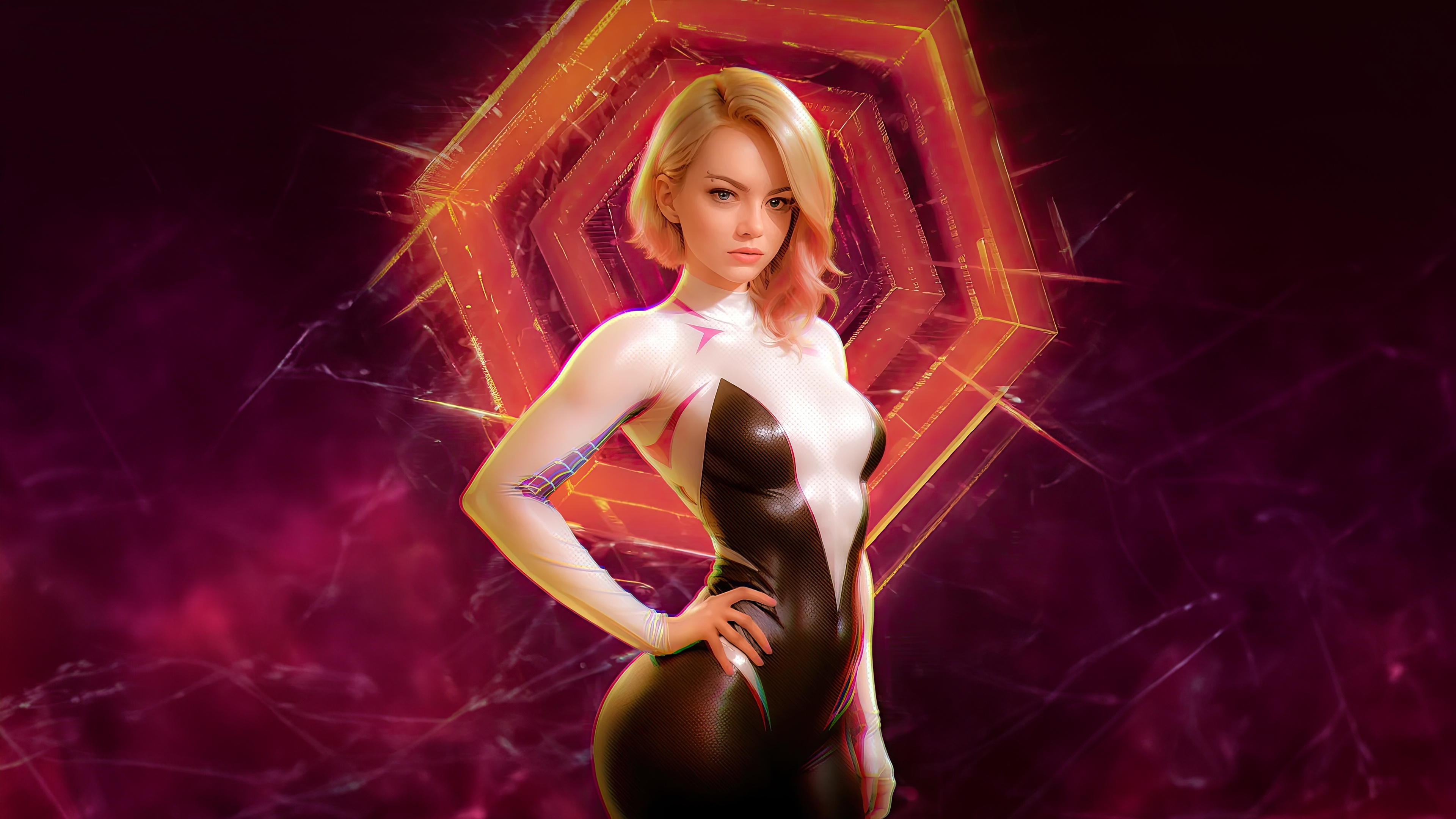 Gwen Stacy in Spider-Gwen Costume HD Wallpaper