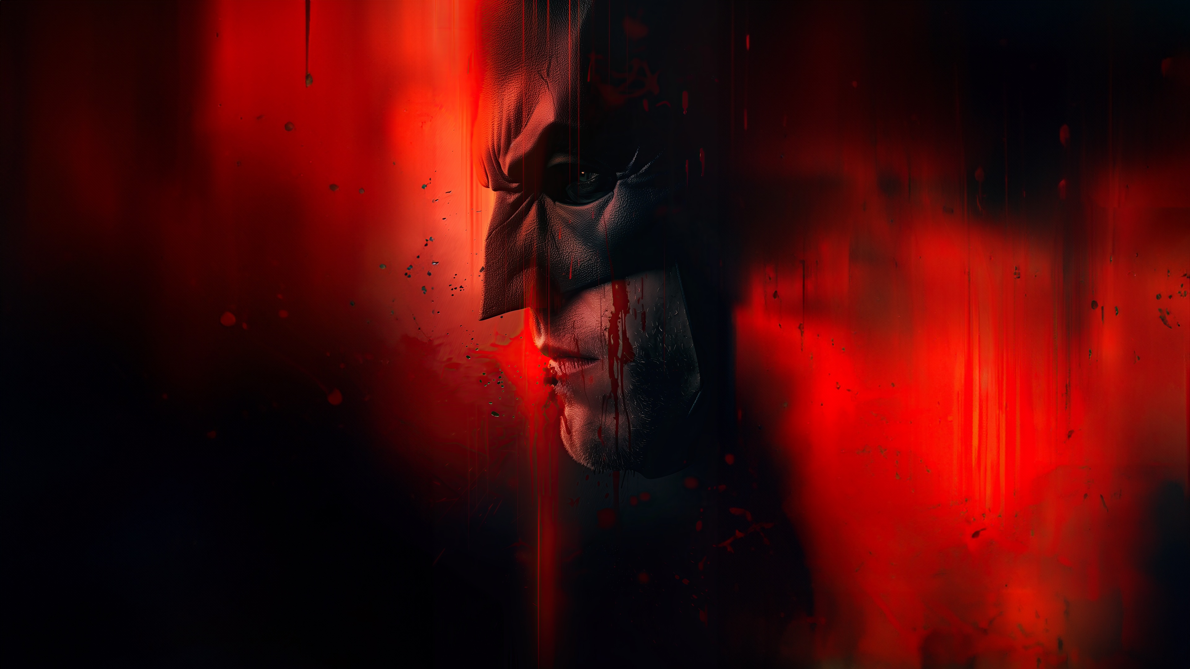 Batman with blood splatters HD Wallpaper