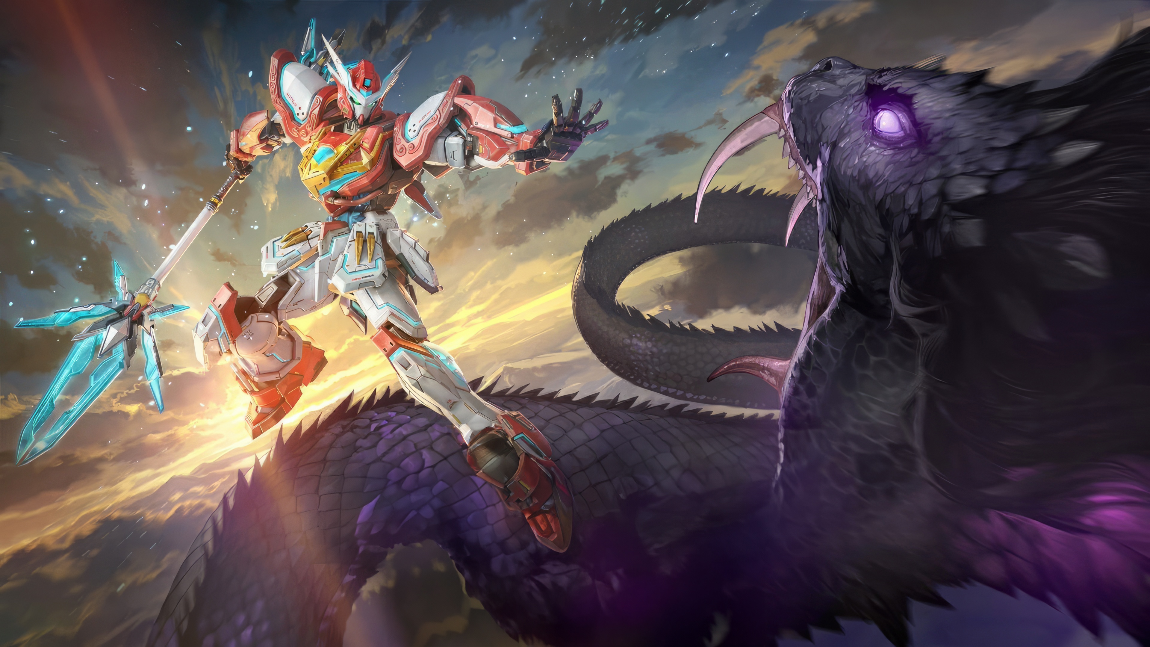 Naraka Bladepoint X Okawara Kunio Robot vs Serpent HD Wallpaper