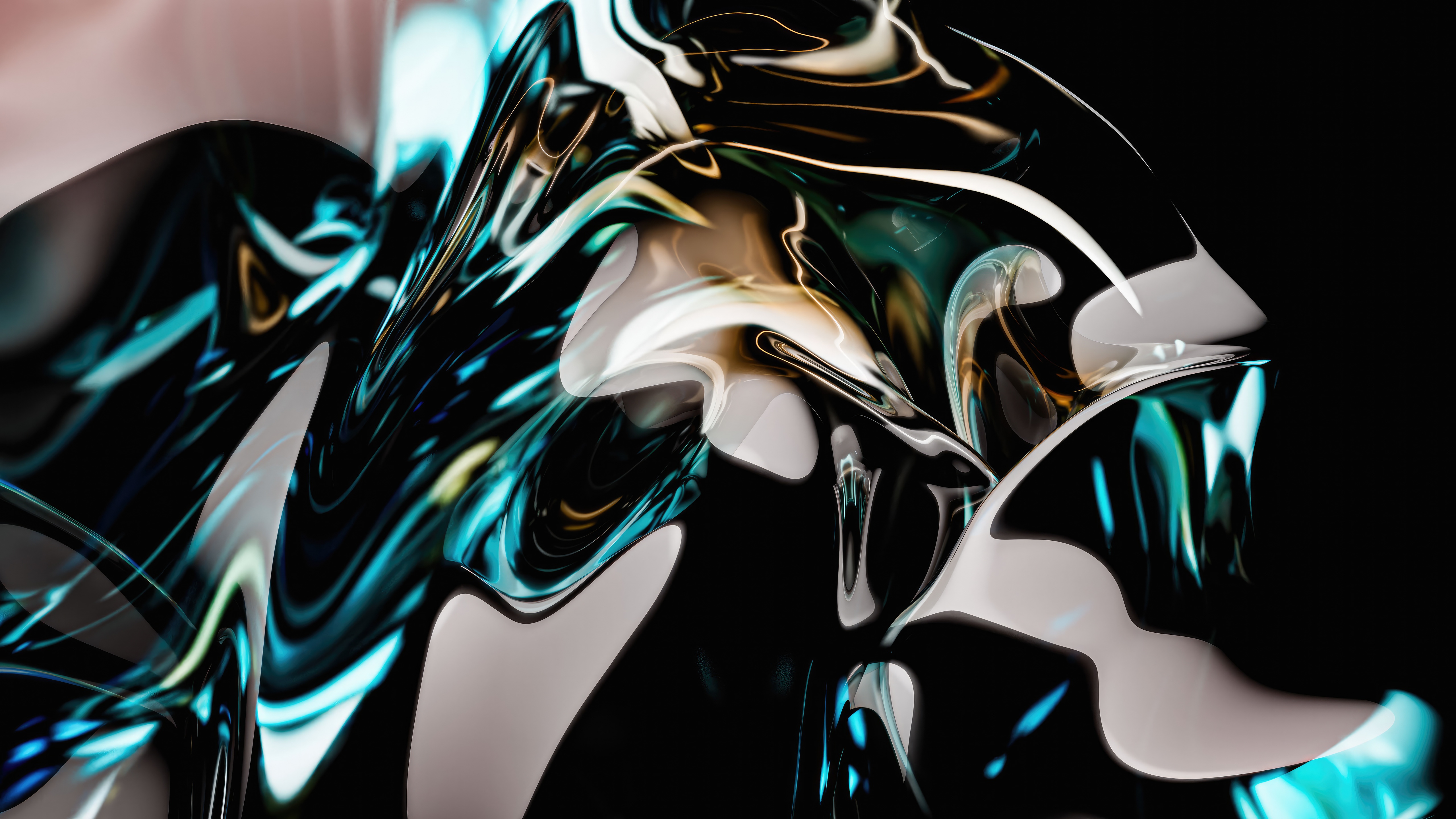 Abstract swirling green and white glass HD Wallpaper